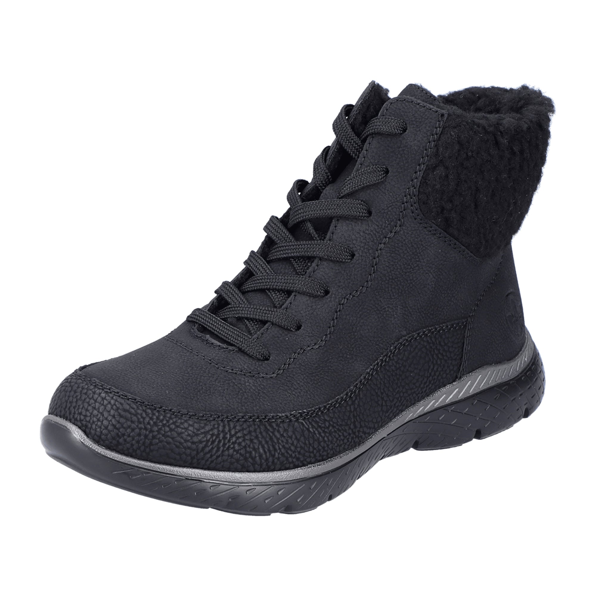 Rieker HWK Women's Boots Black Synthetic Leather with Zip and Laces