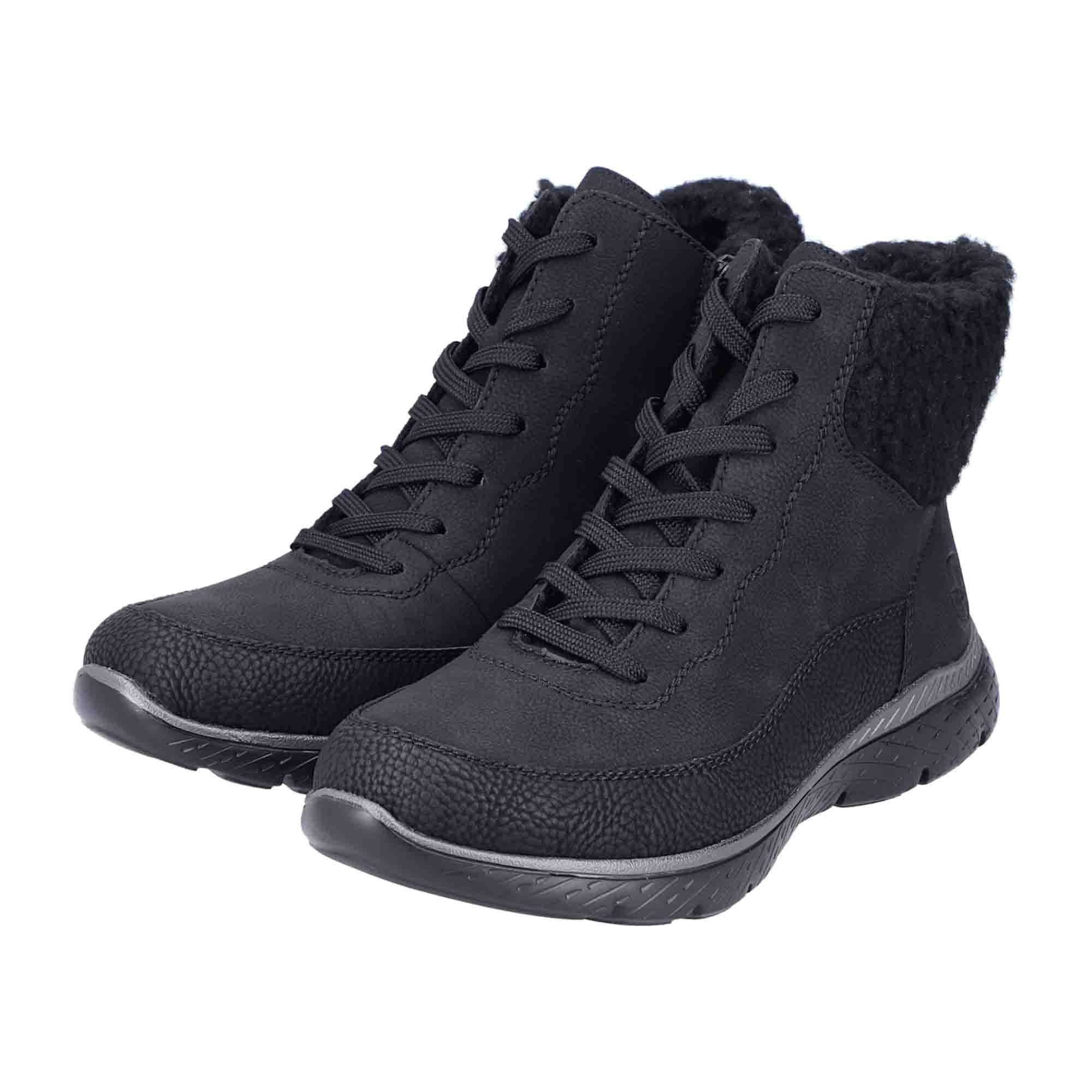 Rieker HWK Women's Boots Black Synthetic Leather with Zip and Laces