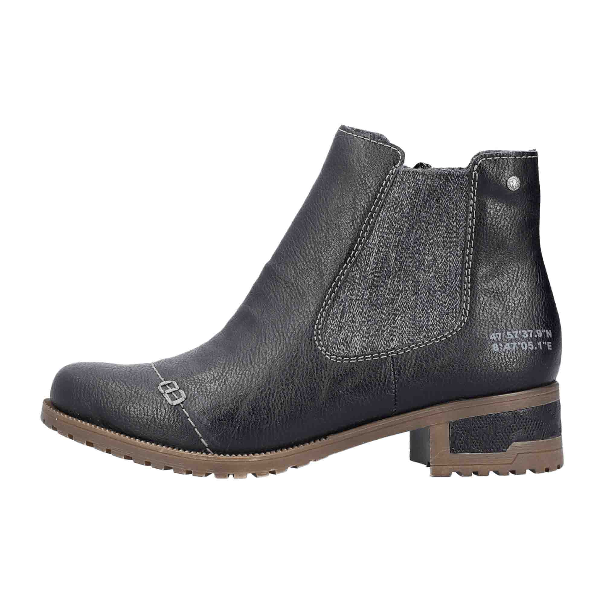 Rieker Black Slip-On Shoes for Women - Comfortable Fall/Winter Footwear