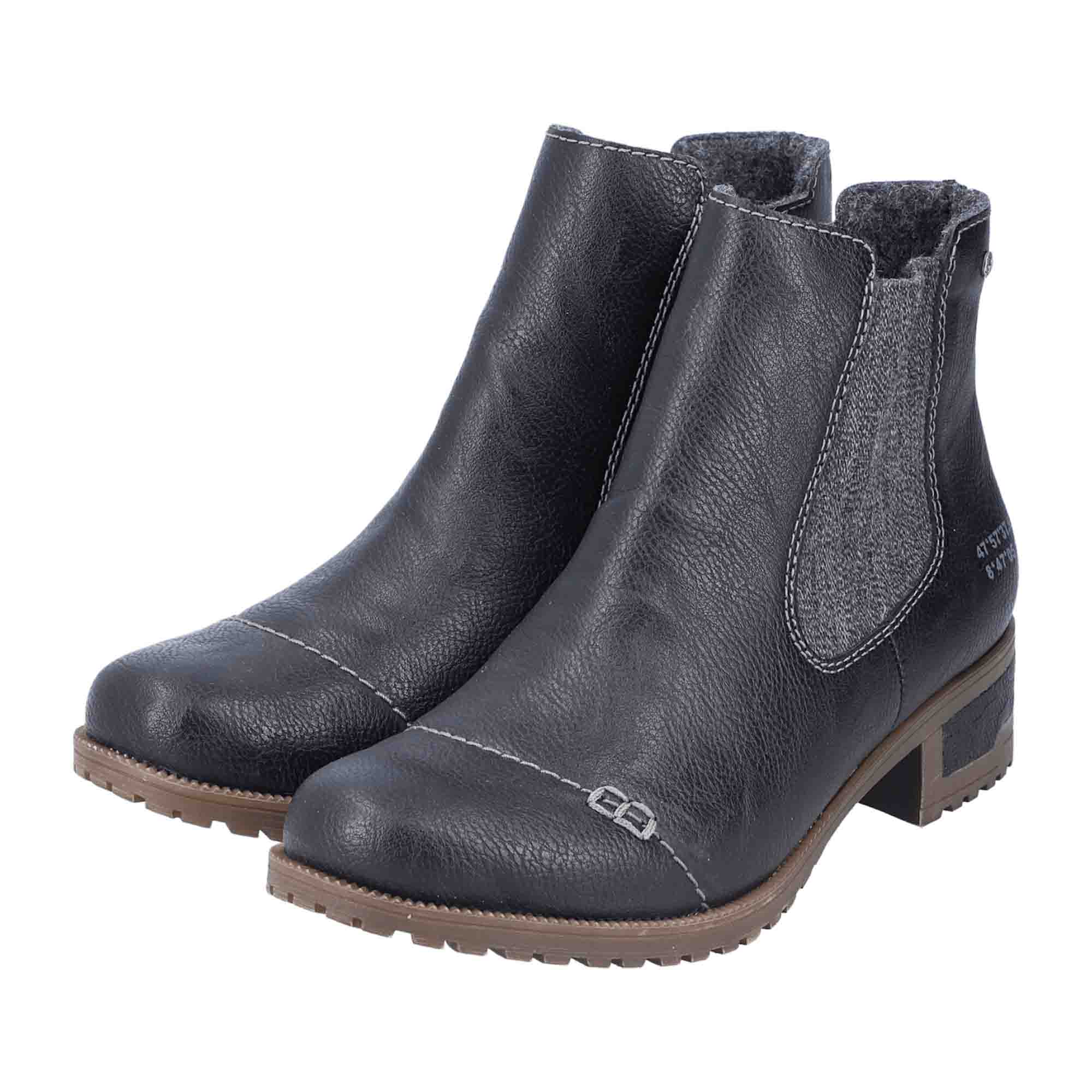 Rieker Black Slip-On Shoes for Women - Comfortable Fall/Winter Footwear