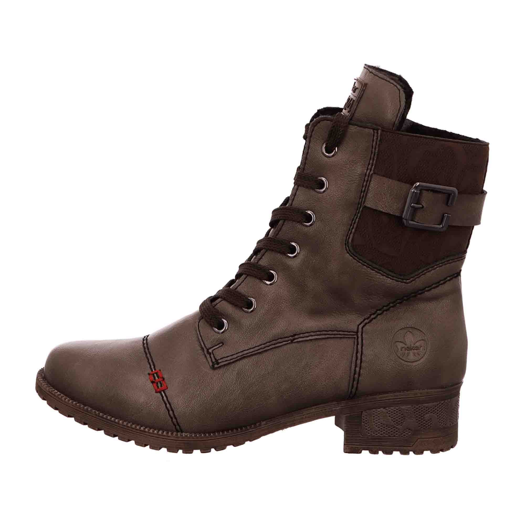 Rieker Women's Brown Lace-Up Ankle Boots for Fall Winter