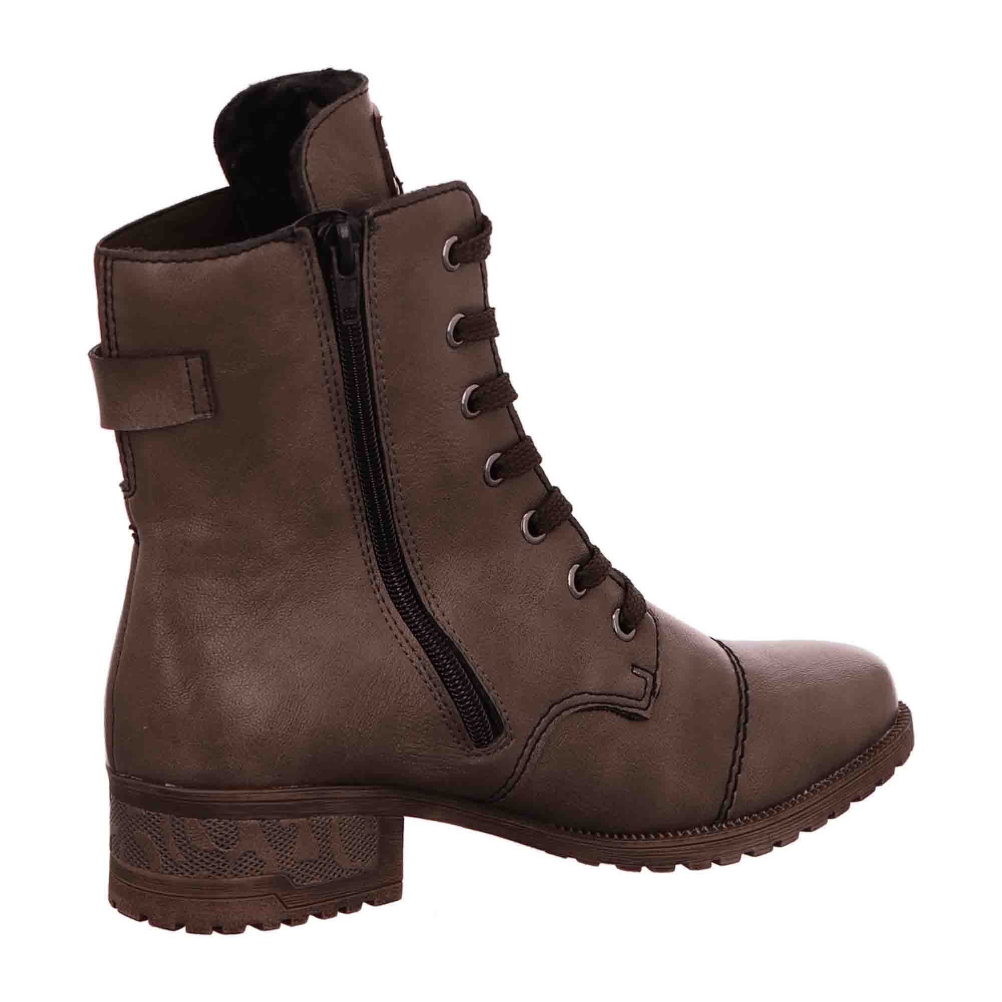 Rieker Women's Brown Lace-Up Ankle Boots for Fall Winter