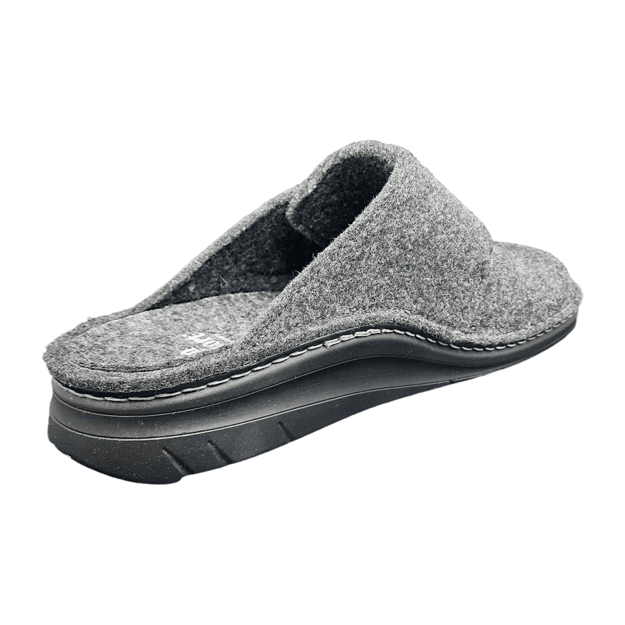 Finn Comfort Zams Anthracite Grey - Men's Comfort Clogs | Indoor Wool Felt Slippers