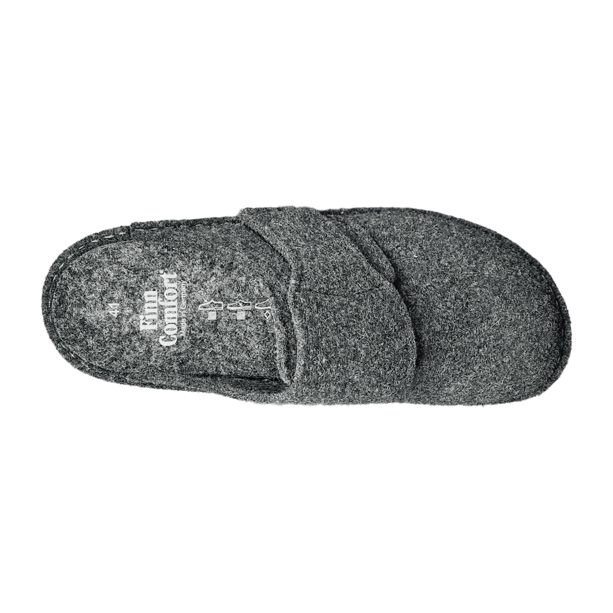 Finn Comfort Zams Anthracite Grey - Men's Comfort Clogs | Indoor Wool Felt Slippers