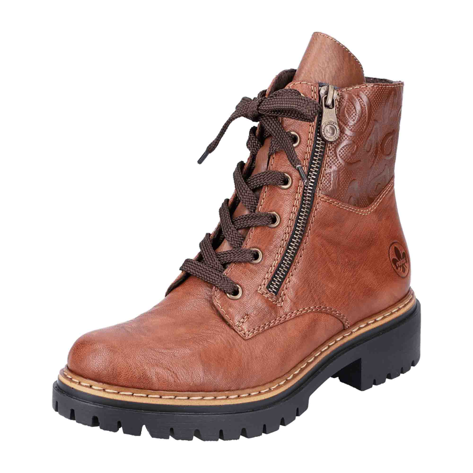 Rieker Brown Lace-Up Ankle Boots for Women