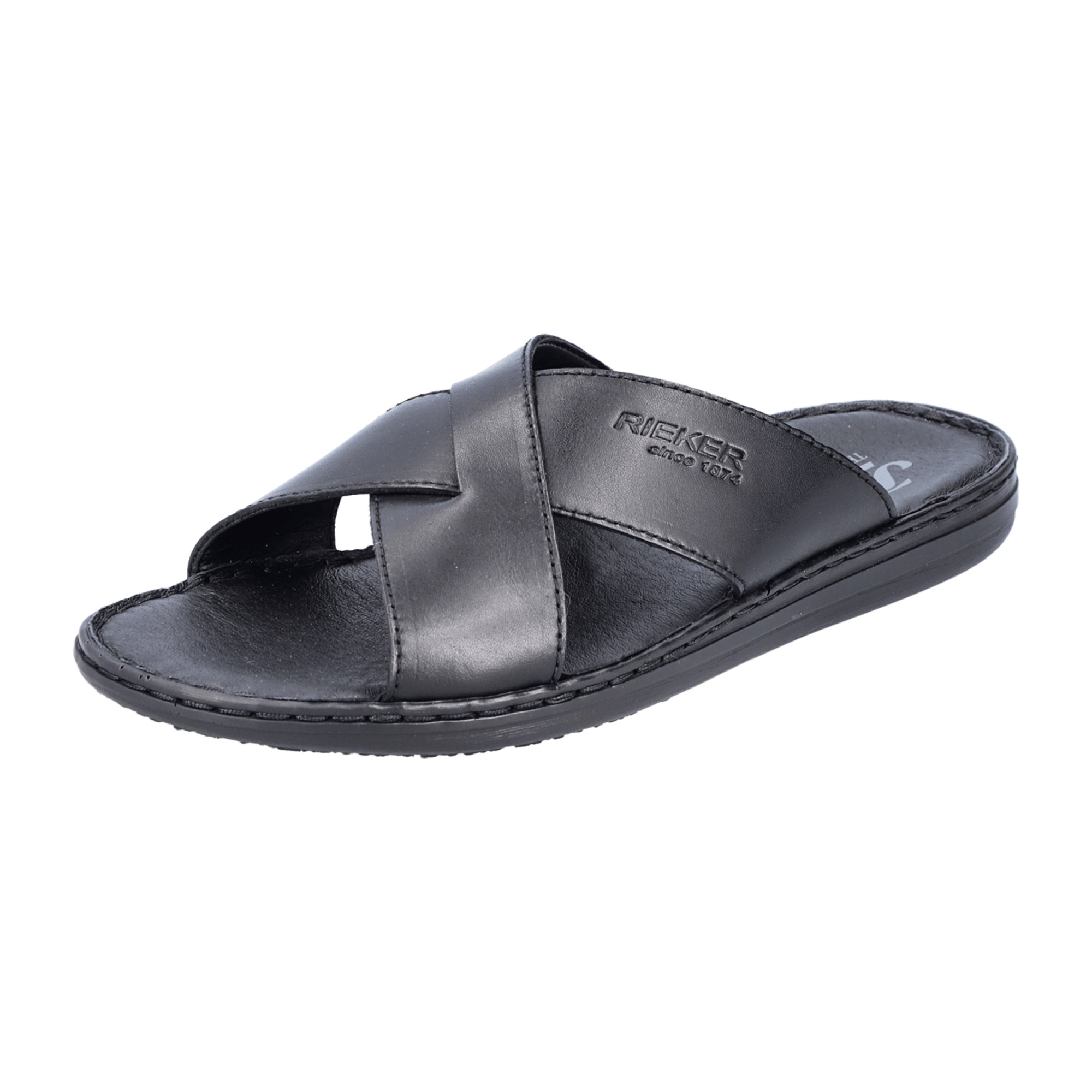 Rieker Men's Black Slip-On Sandals for Spring and Summer