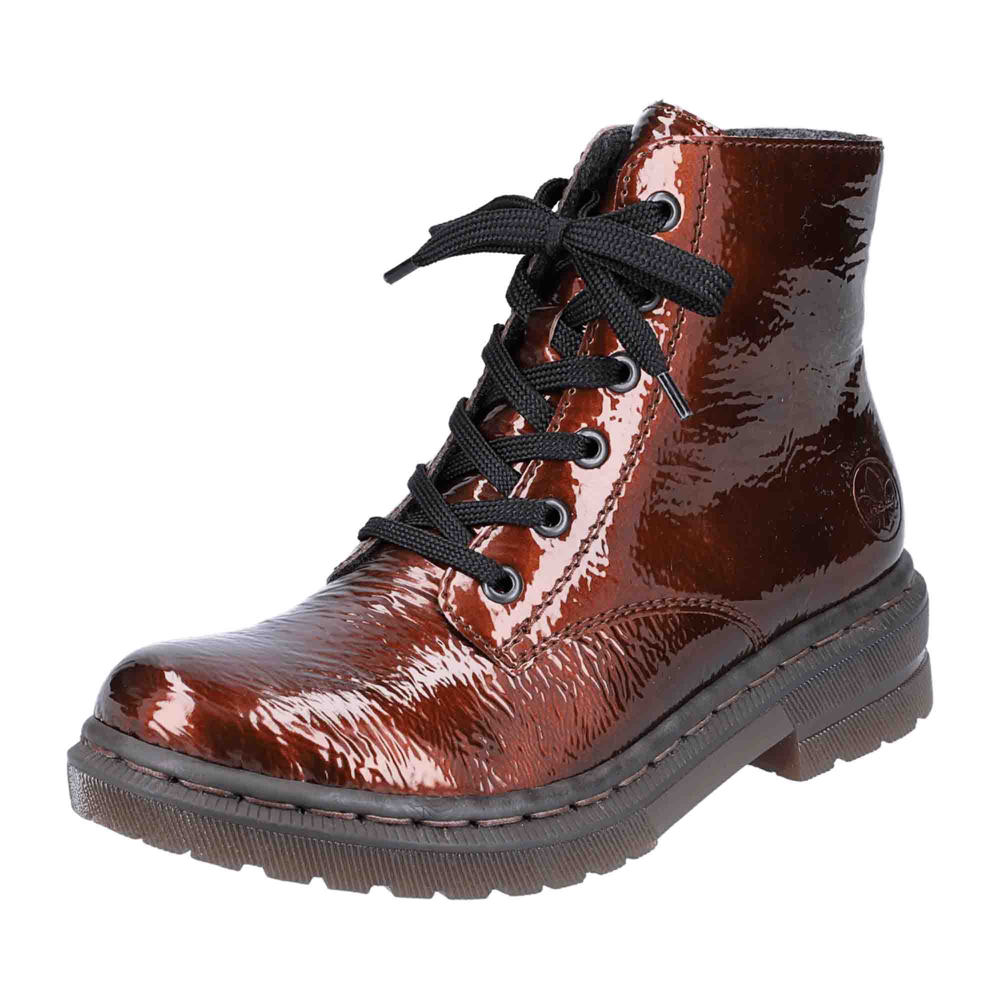 Rieker Brown Lace-Up Boots for Women Fall Winter Collection