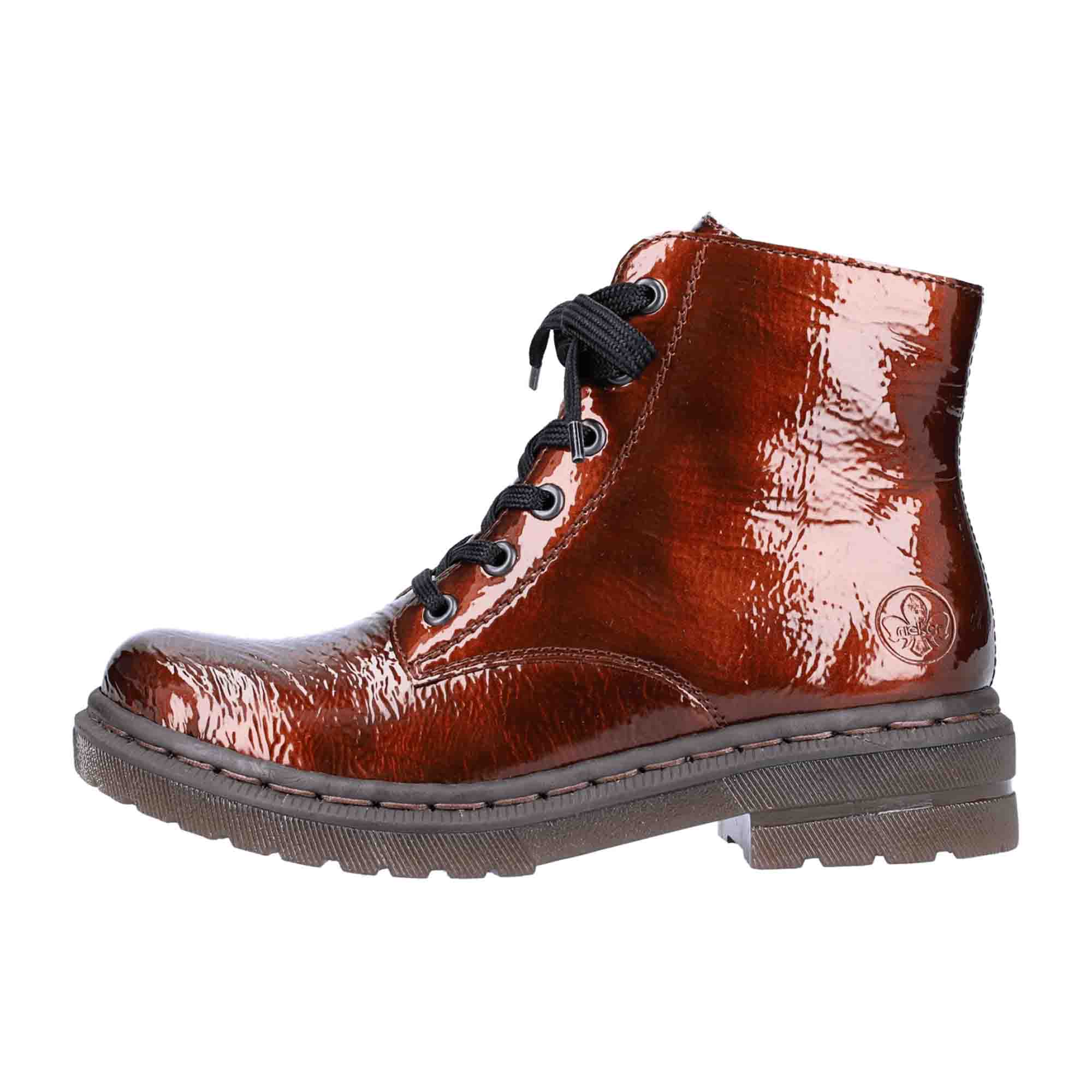 Rieker Brown Lace-Up Boots for Women Fall Winter Collection