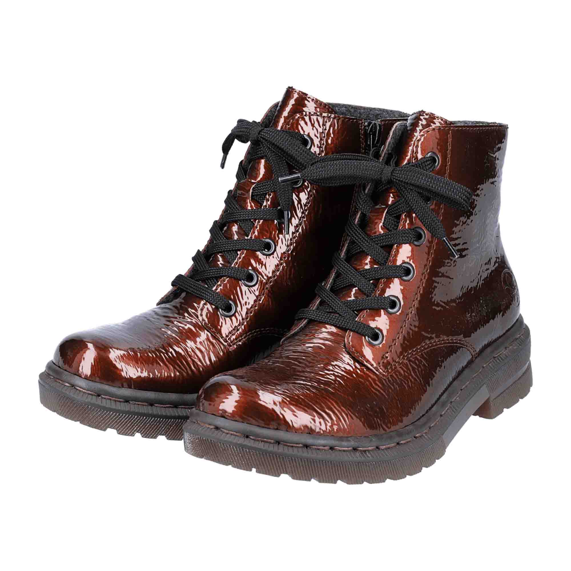 Rieker Brown Lace-Up Boots for Women Fall Winter Collection