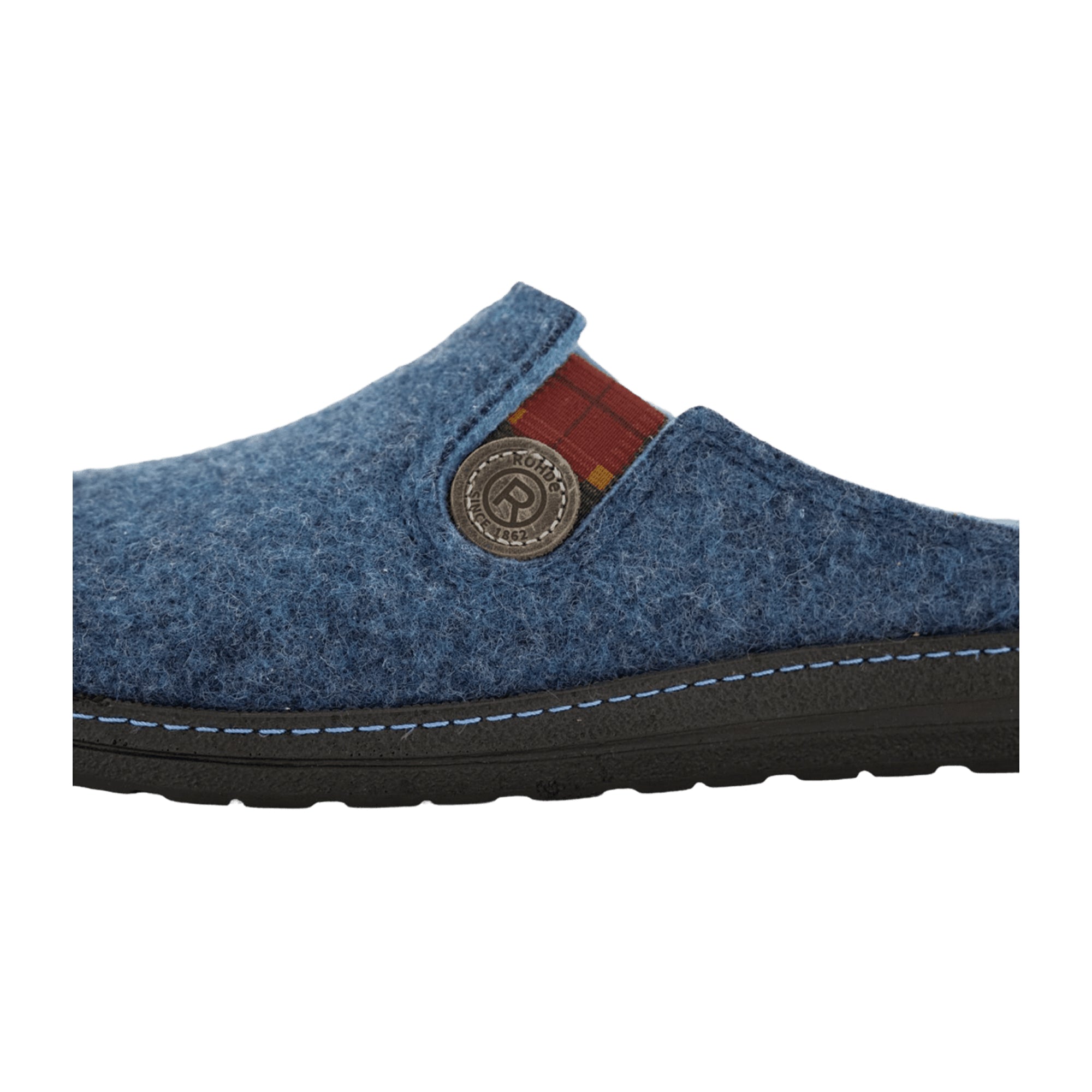 Rohde Assiago Blue Felt Men's Shoes for Fall Winter with 3 cm Heel