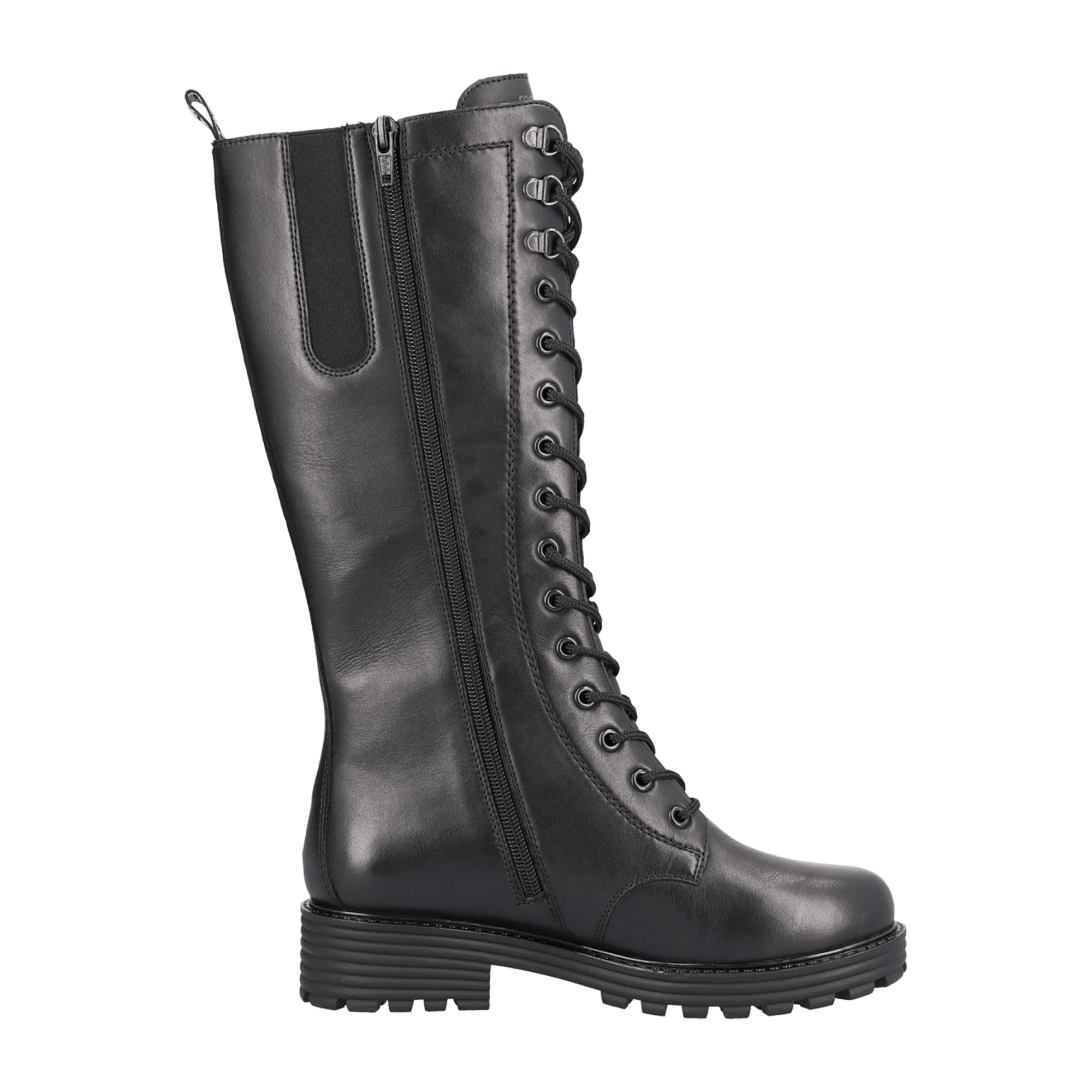 Remonte D0W70-01 Black Leather Women's Boots with Wool Lining and Removable Insole