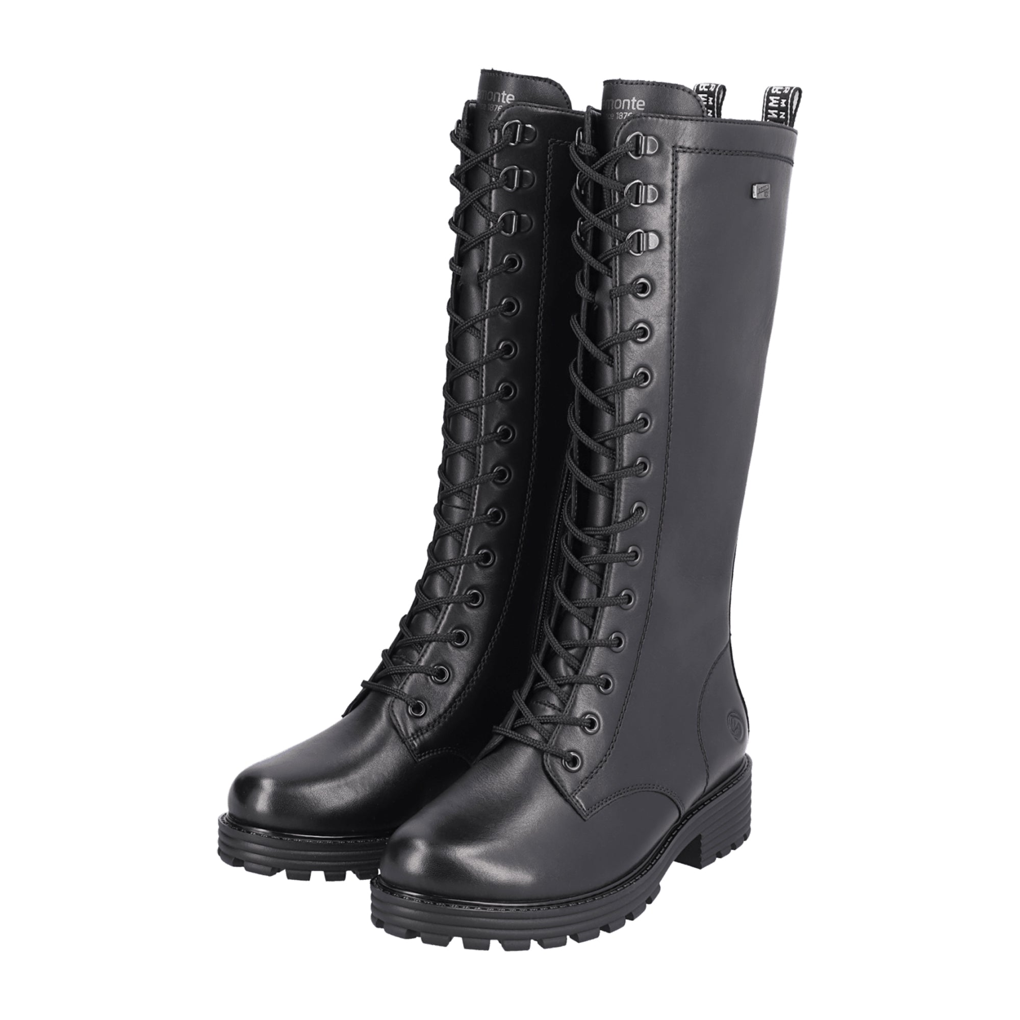 Remonte D0W70-01 Black Leather Women's Boots with Wool Lining and Removable Insole