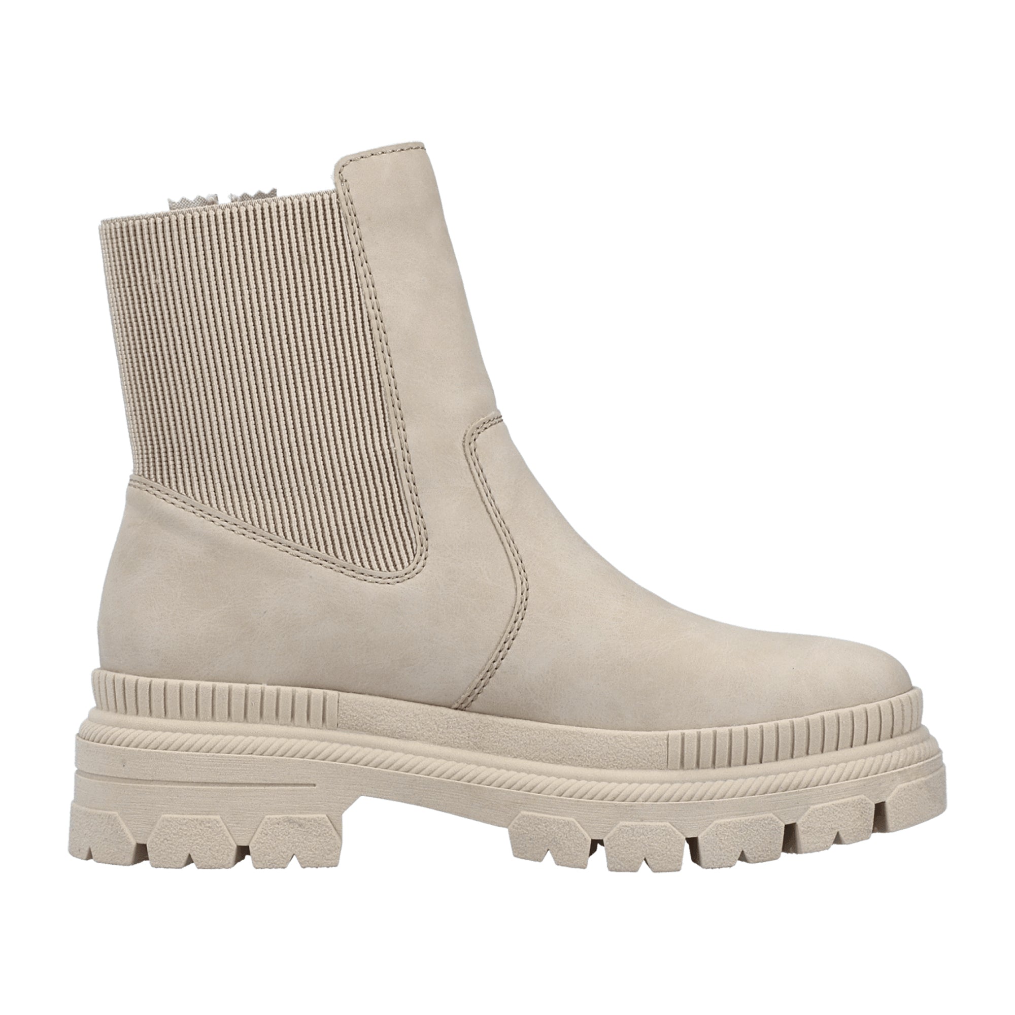 Rieker Beige Women's Boots Y9373-62 Block Heel Warm Lined Fall Winter