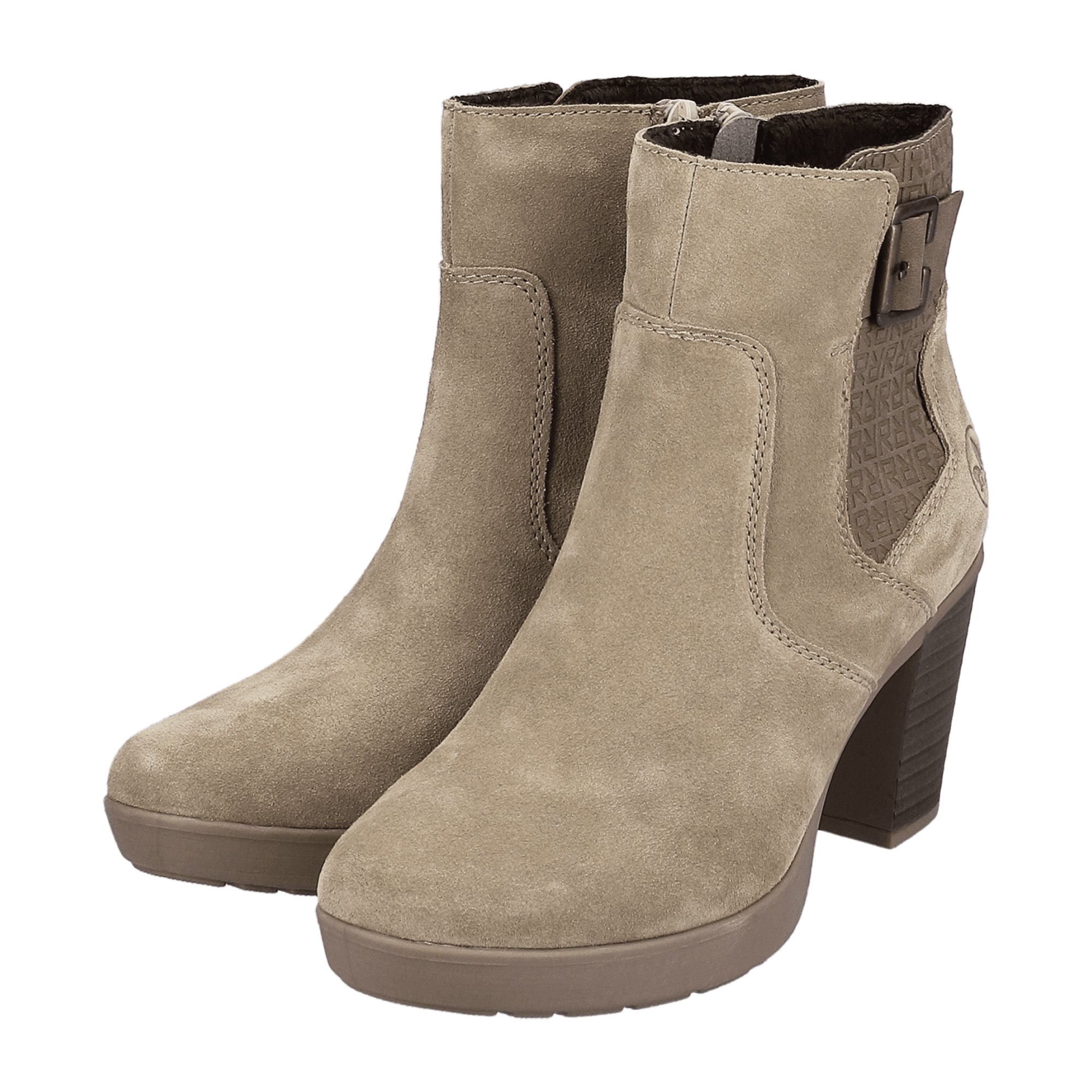 Rieker Y2252 Beige Women's Shoes for Fall and Winter