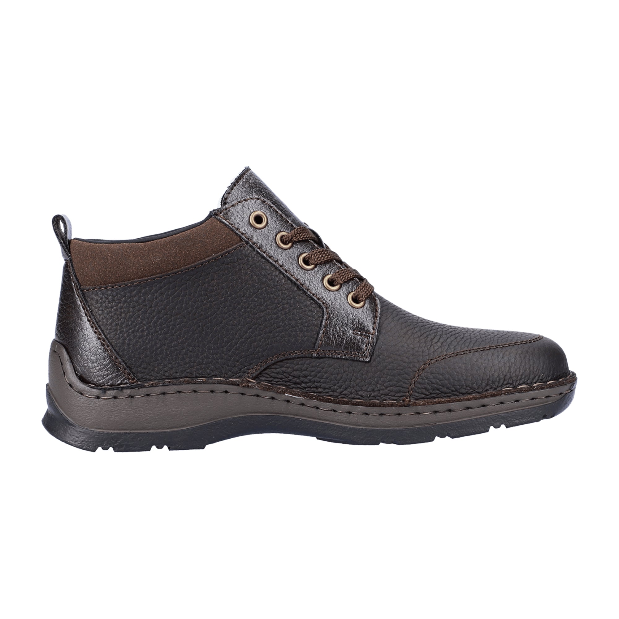 Rieker HWK Men's Brown Lace-Up Boots with Sport Sole for Fall and Winter