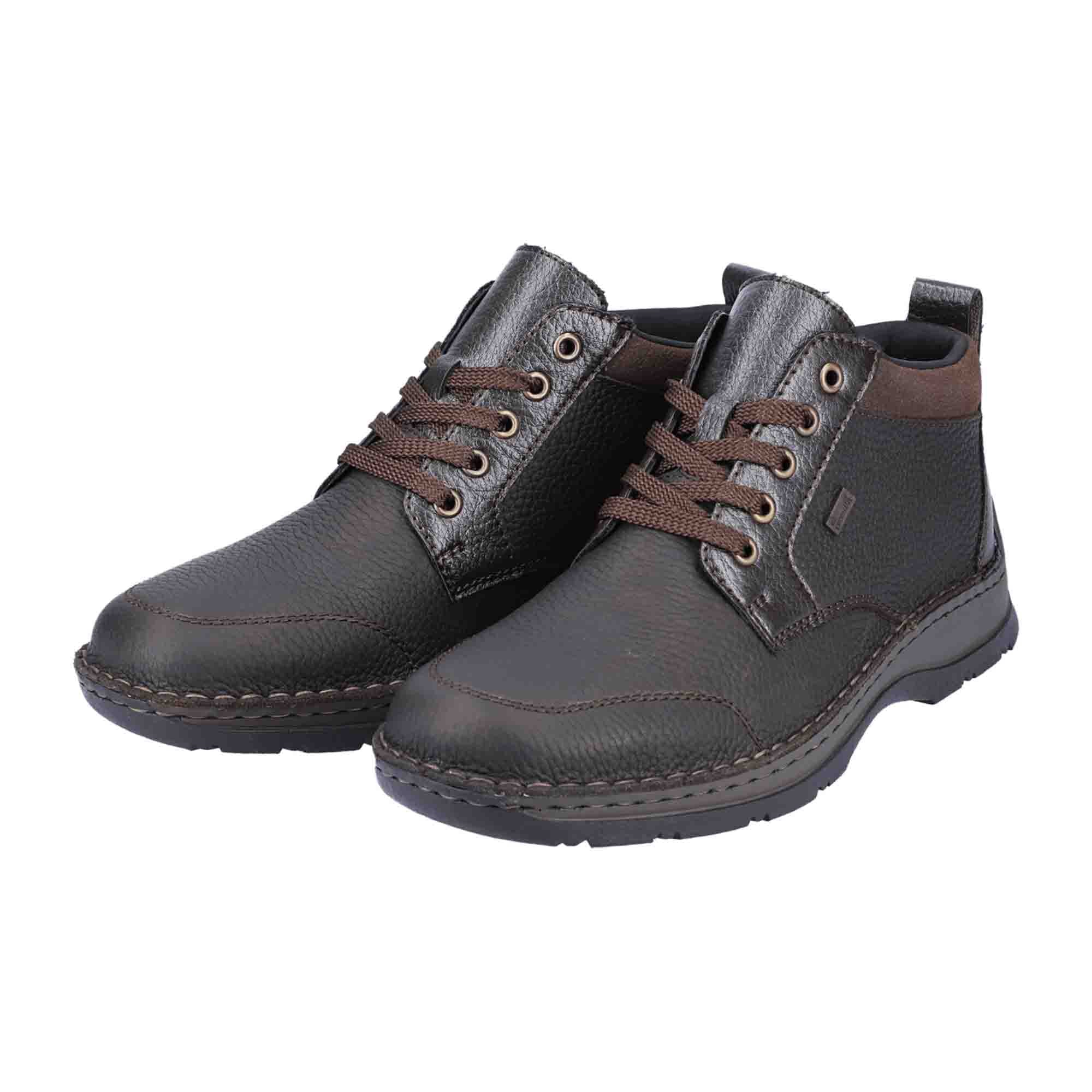 Rieker HWK Men's Brown Lace-Up Boots with Sport Sole for Fall and Winter