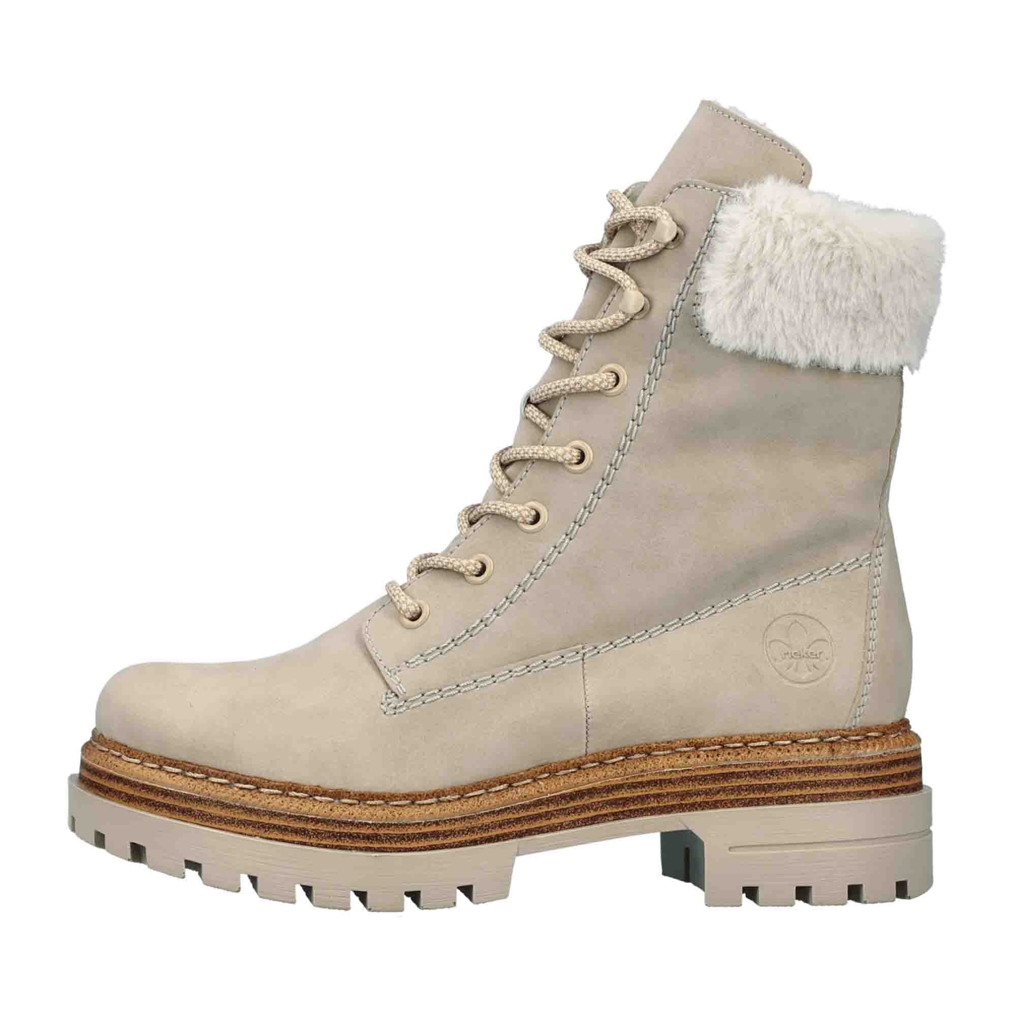Rieker Beige Women's Shoes 75630-62 Synthetic Upper Textile Lining Rubber Sole