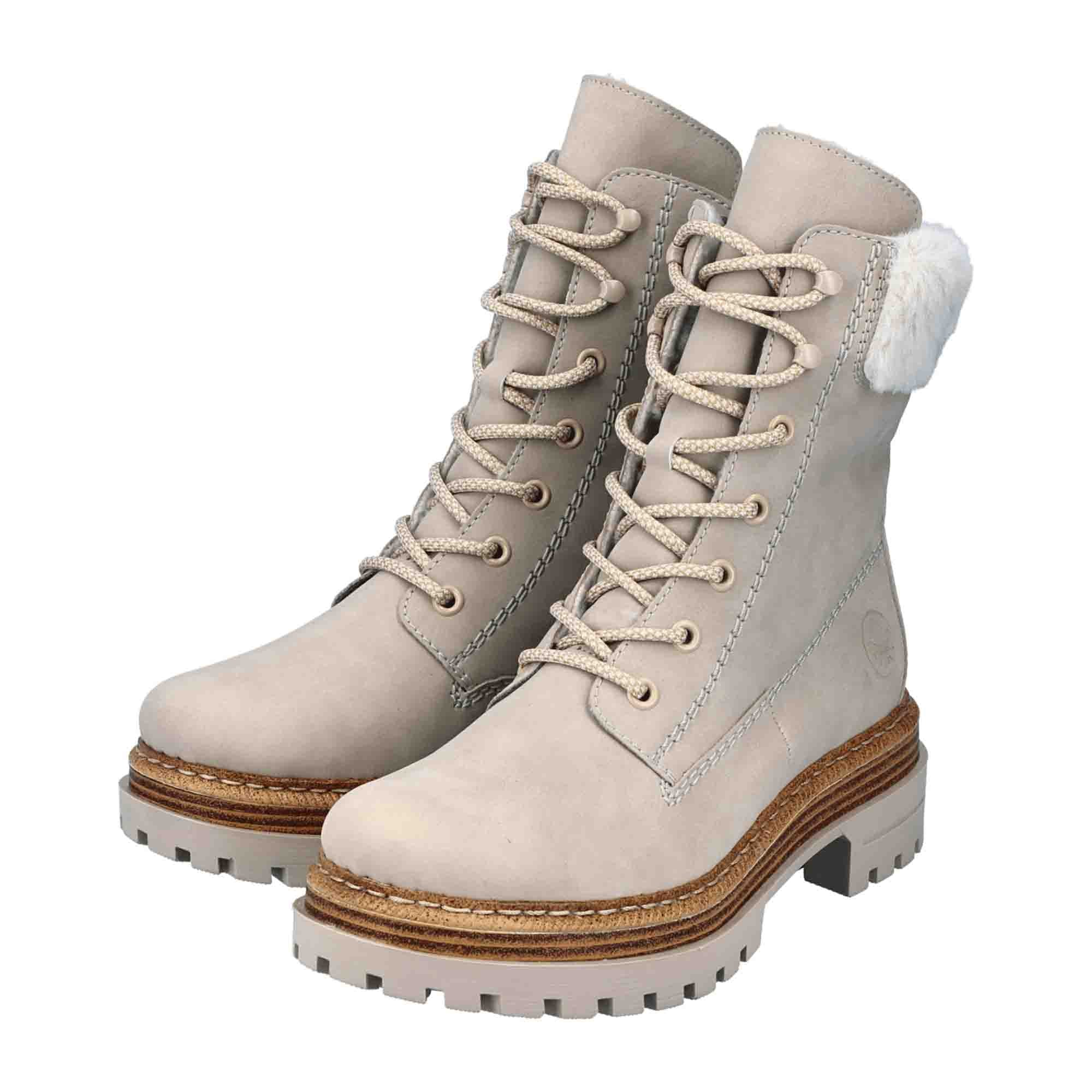 Rieker Beige Women's Shoes 75630-62 Synthetic Upper Textile Lining Rubber Sole