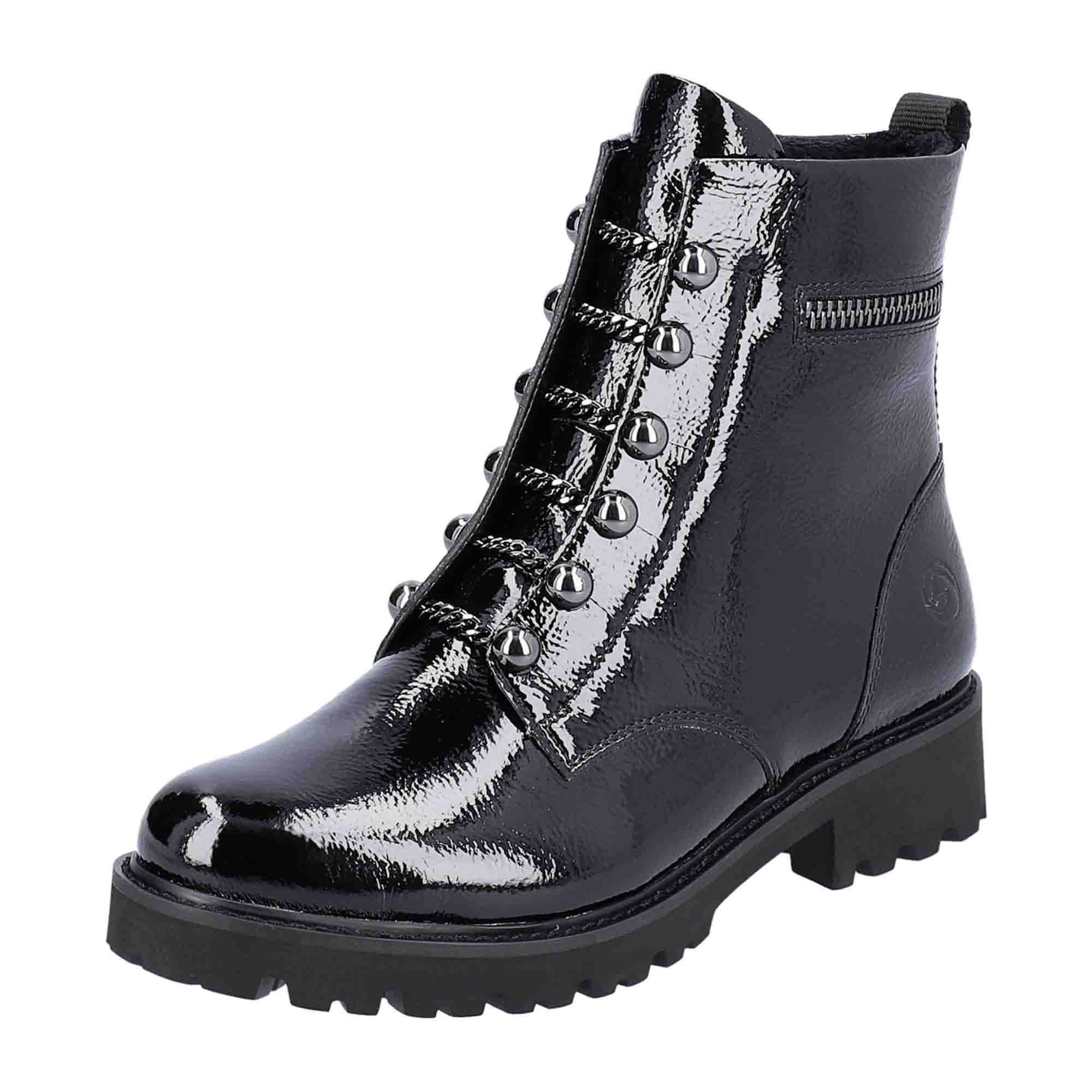 Remonte D8670-03 Black Women's Slip-On Shoes with Sport Sole for Fall/Winter