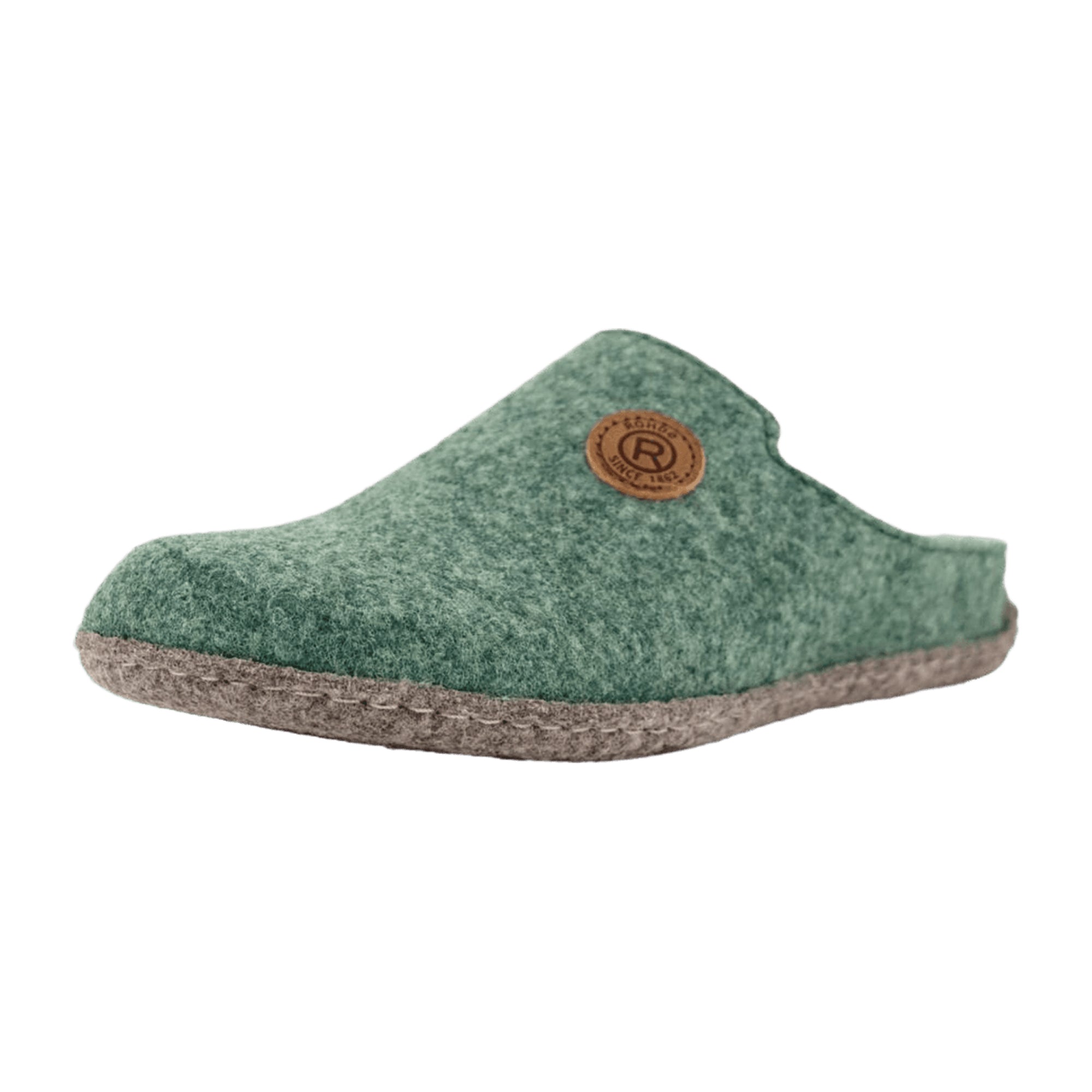 Rohde Follonica Women's Green Felt Slip-On Shoes with Removable Insole