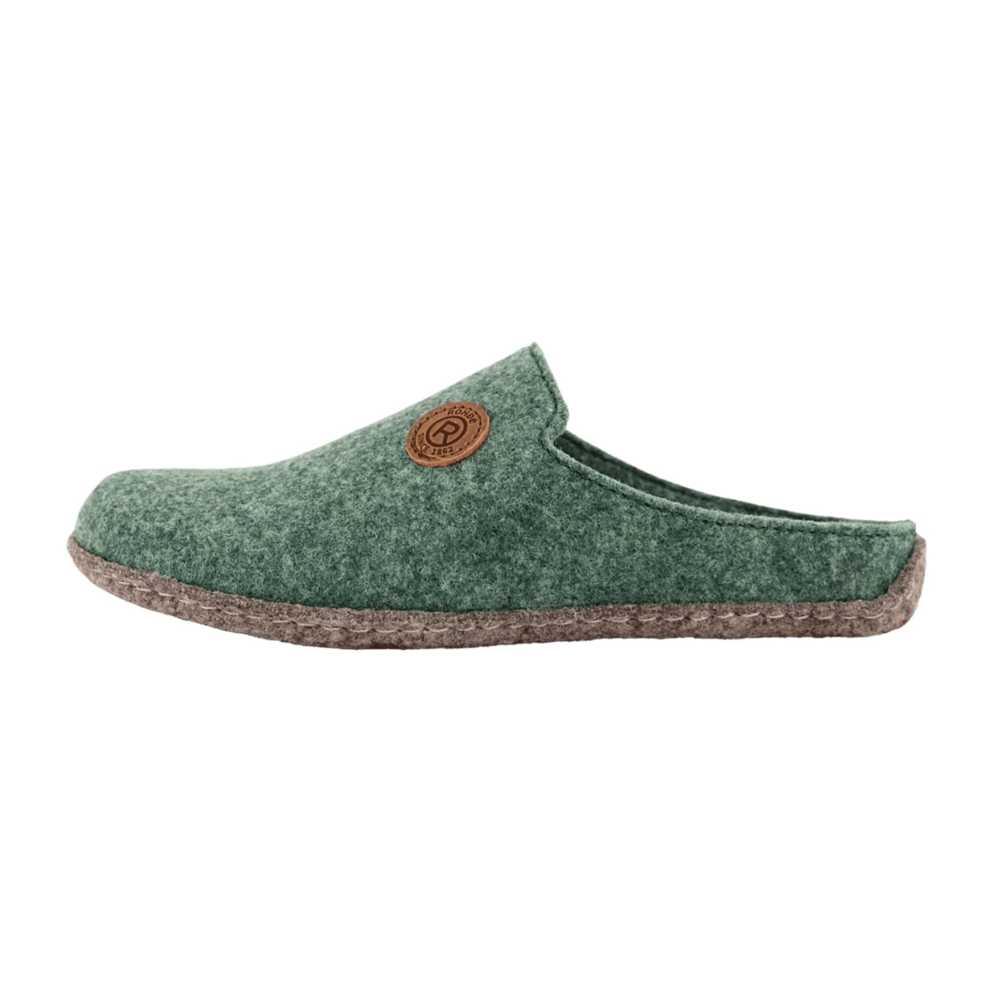 Rohde Follonica Women's Green Felt Slip-On Shoes with Removable Insole