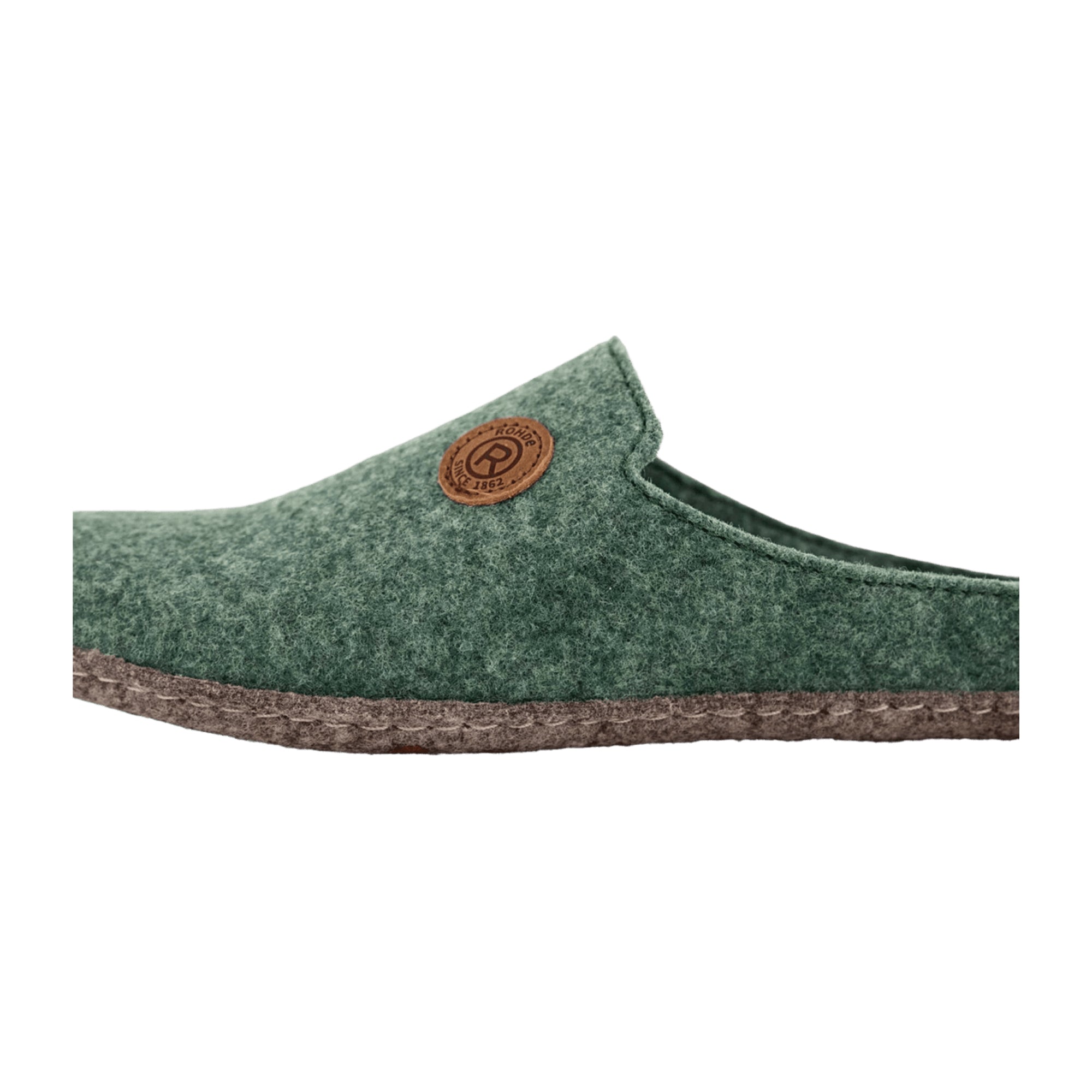 Rohde Follonica Women's Green Felt Slip-On Shoes with Removable Insole