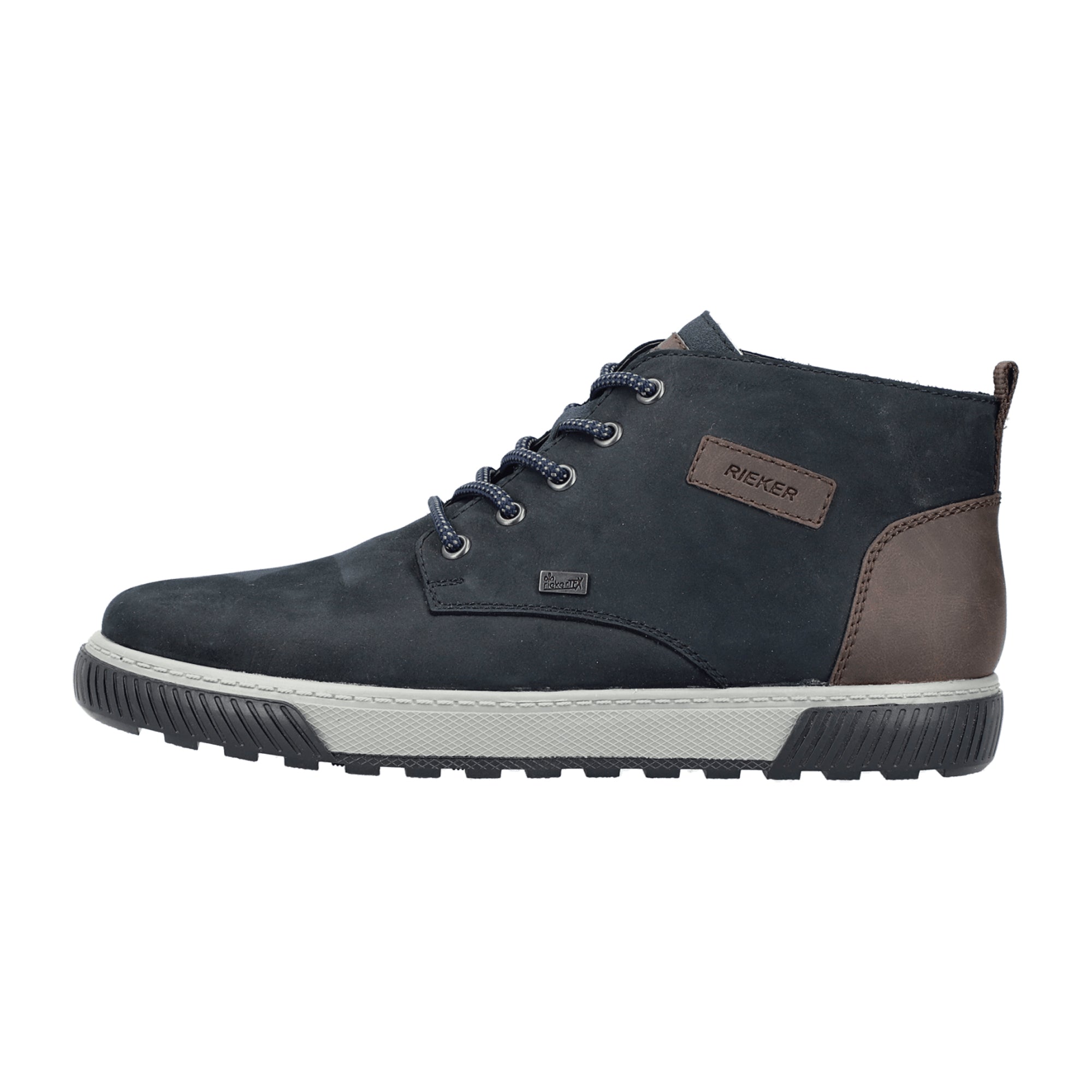 Rieker Tex Blue Men's Shoes with Lace-Up Closure for Fall/Winter