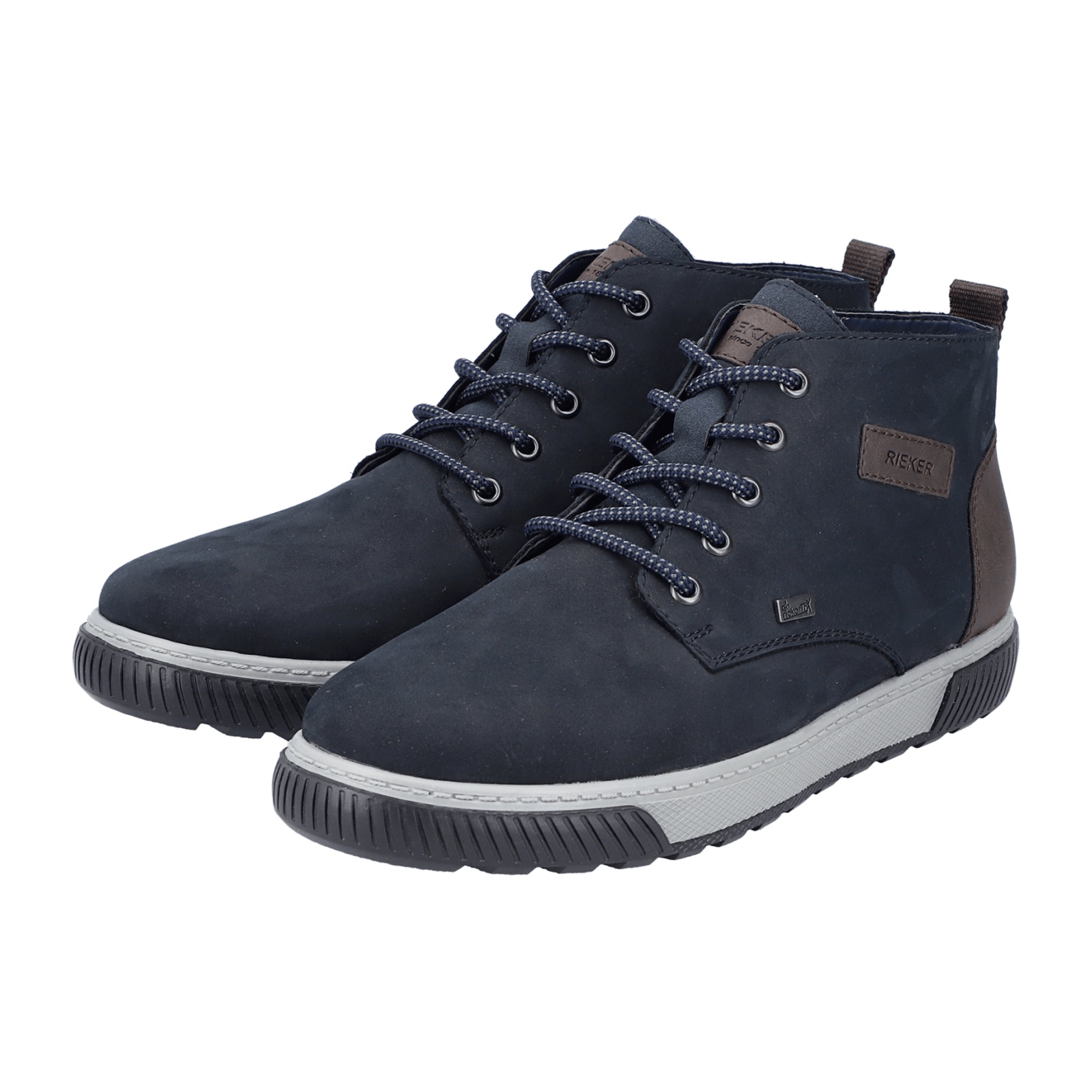 Rieker Tex Blue Men's Shoes with Lace-Up Closure for Fall/Winter