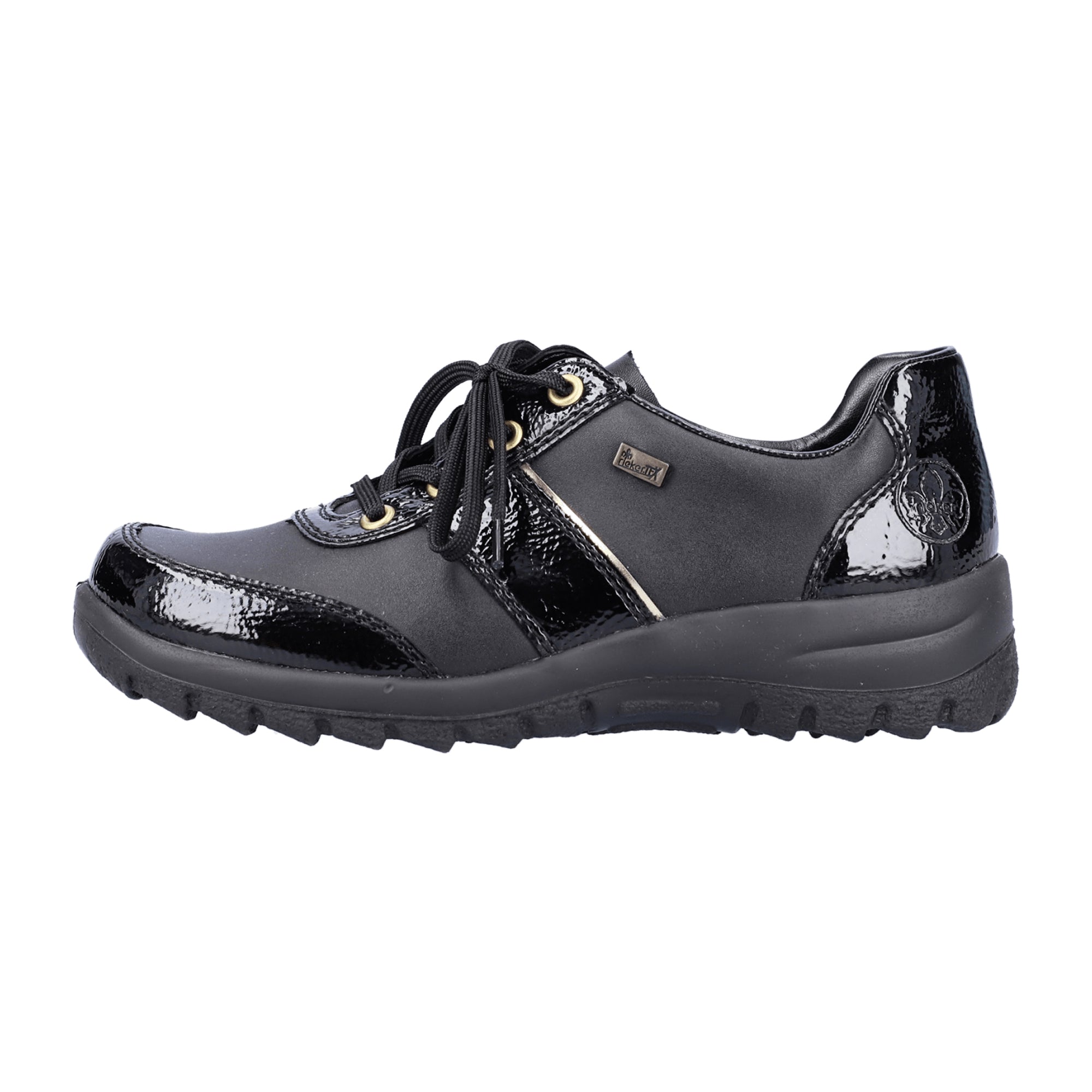 Rieker L7120-00 Women's Black Synthetic Leather Lace-Up Shoes