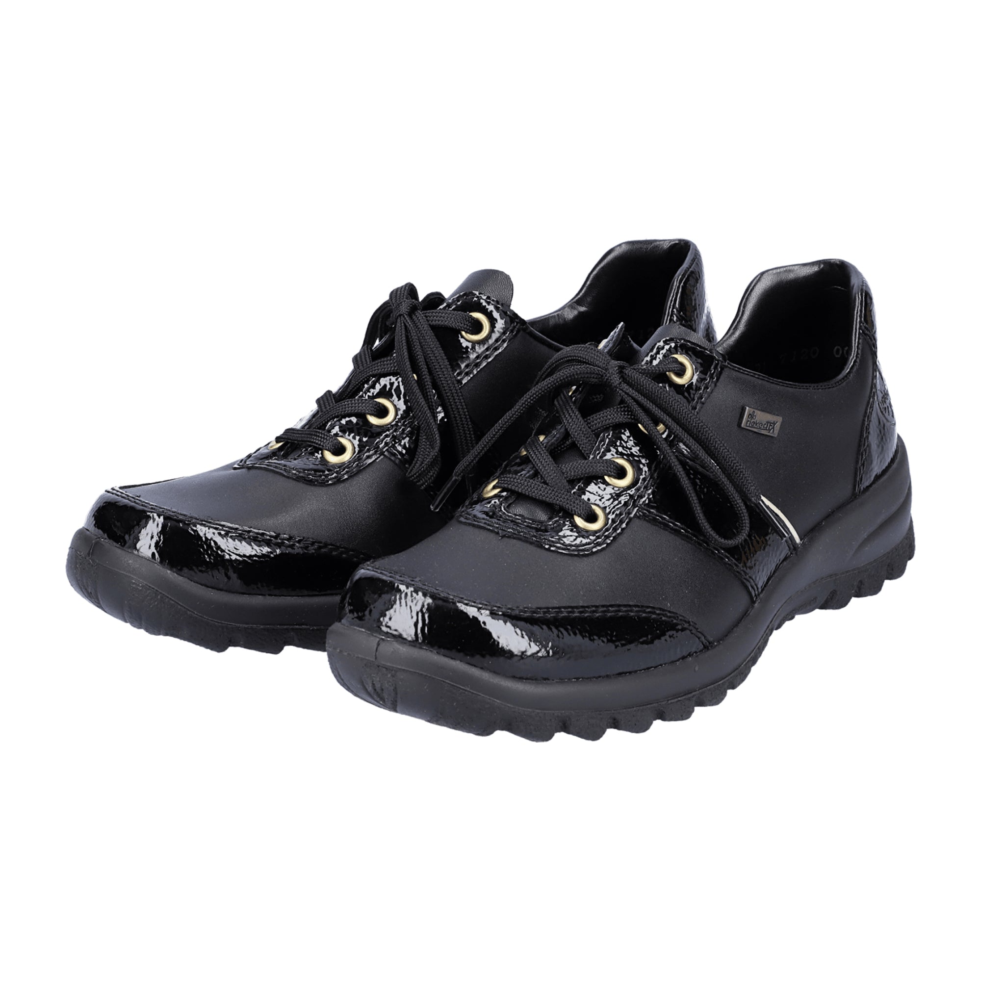 Rieker L7120-00 Women's Black Synthetic Leather Lace-Up Shoes