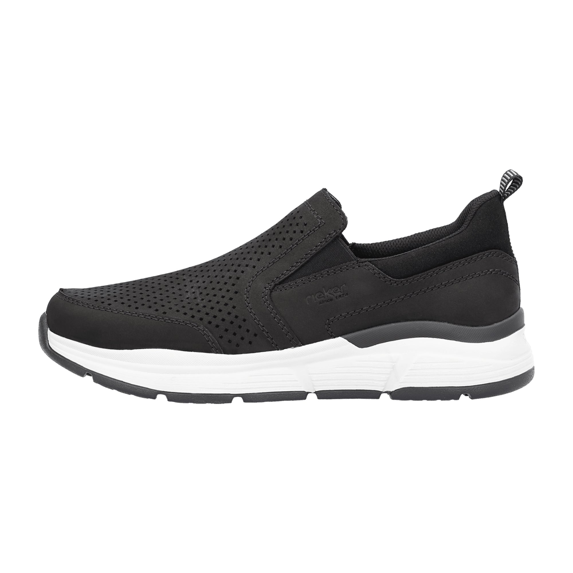 Rieker B5062-00 Men's Black Leather Slip-On Shoes