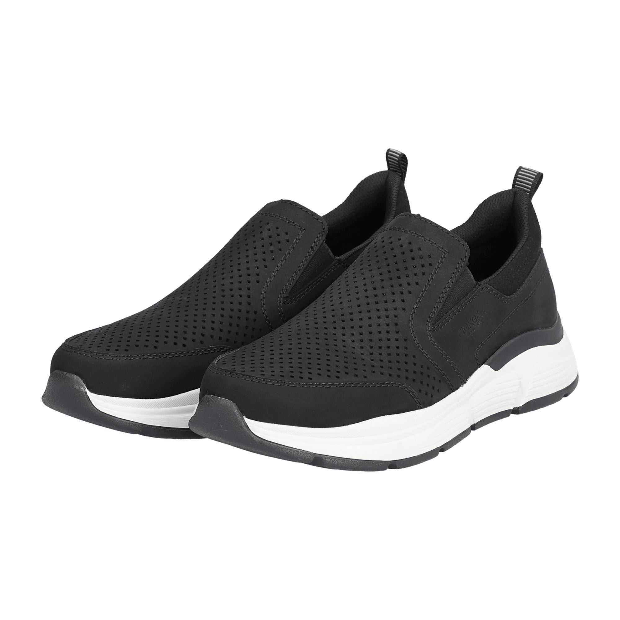 Rieker B5062-00 Men's Black Leather Slip-On Shoes