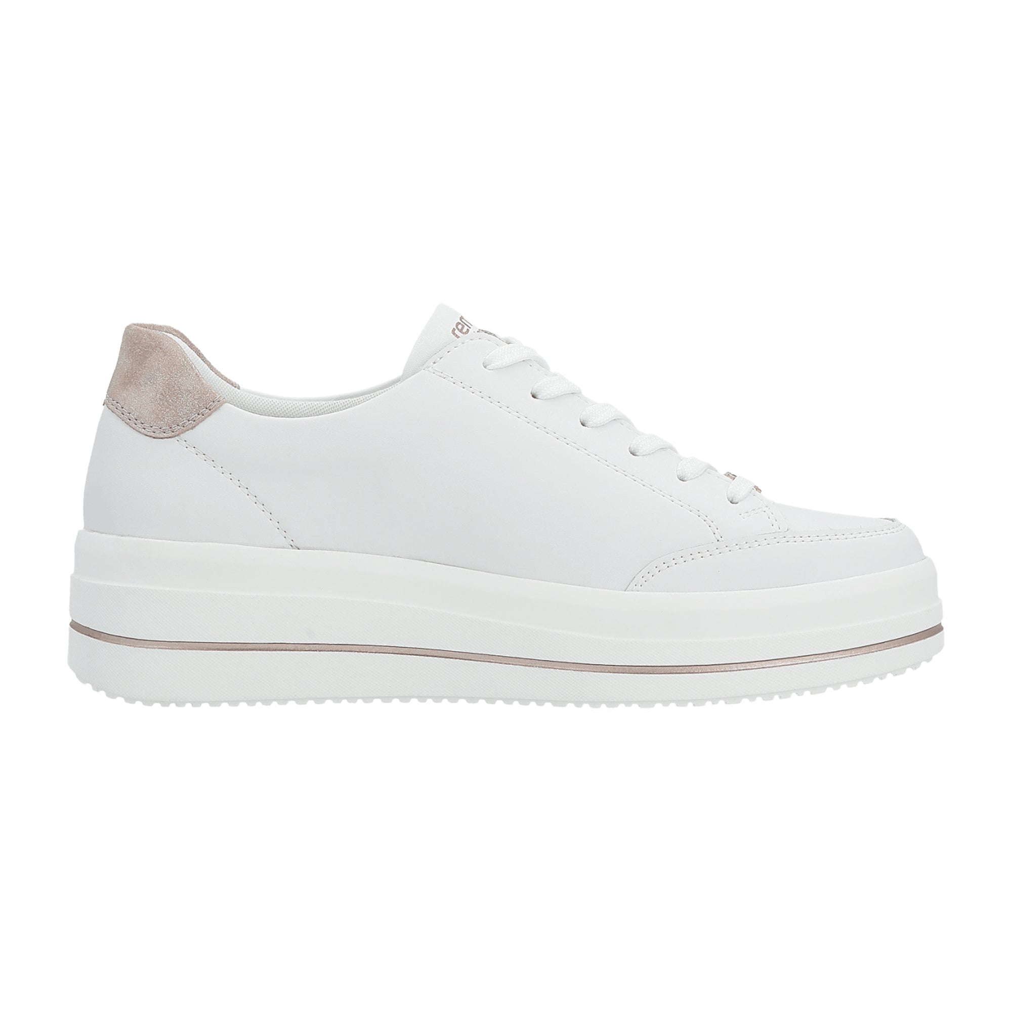 Remonte D1C02 Women's White Leather Sneakers with Removable Insole