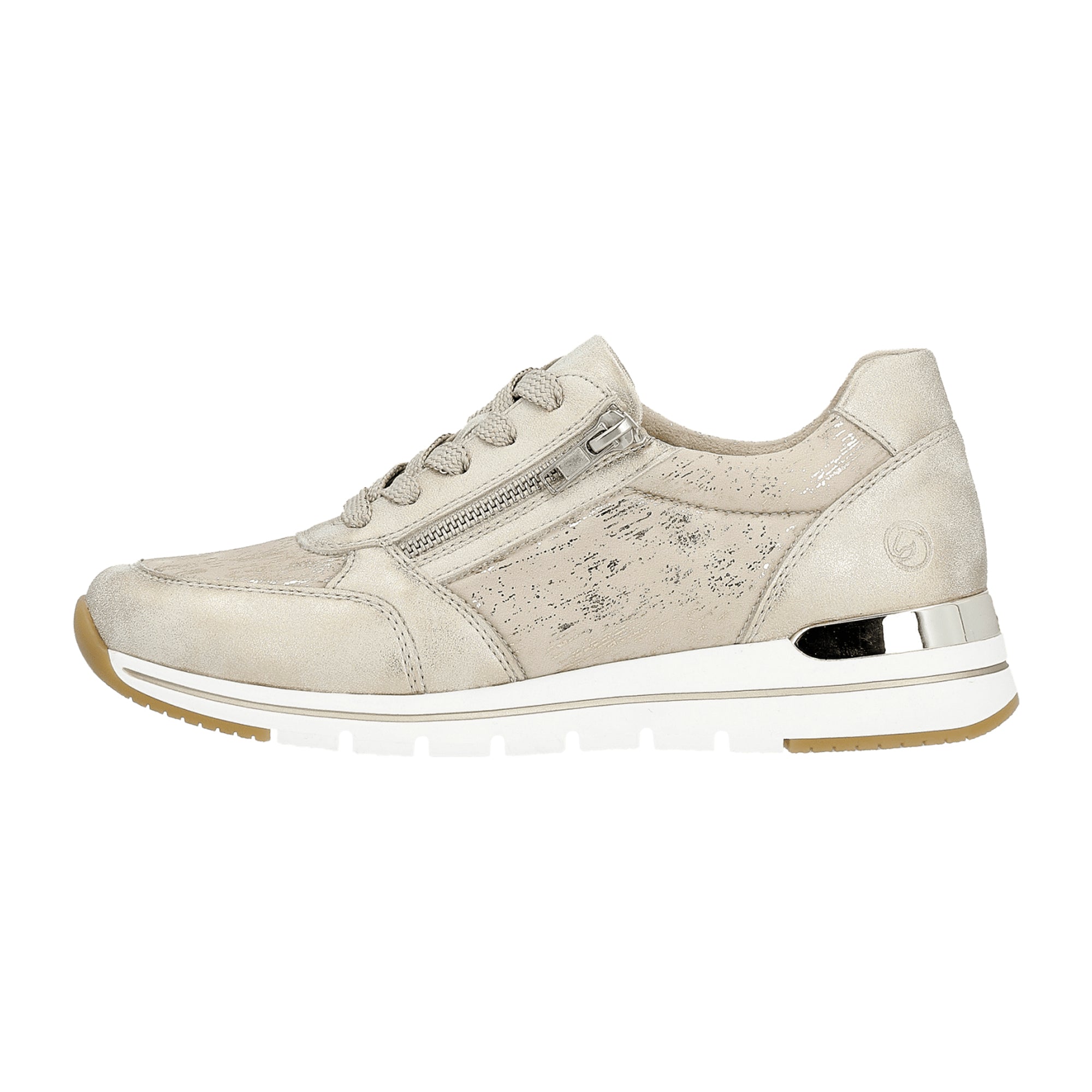 Remonte R6700-61 Women's Gold Leather Sneakers with Removable Insole