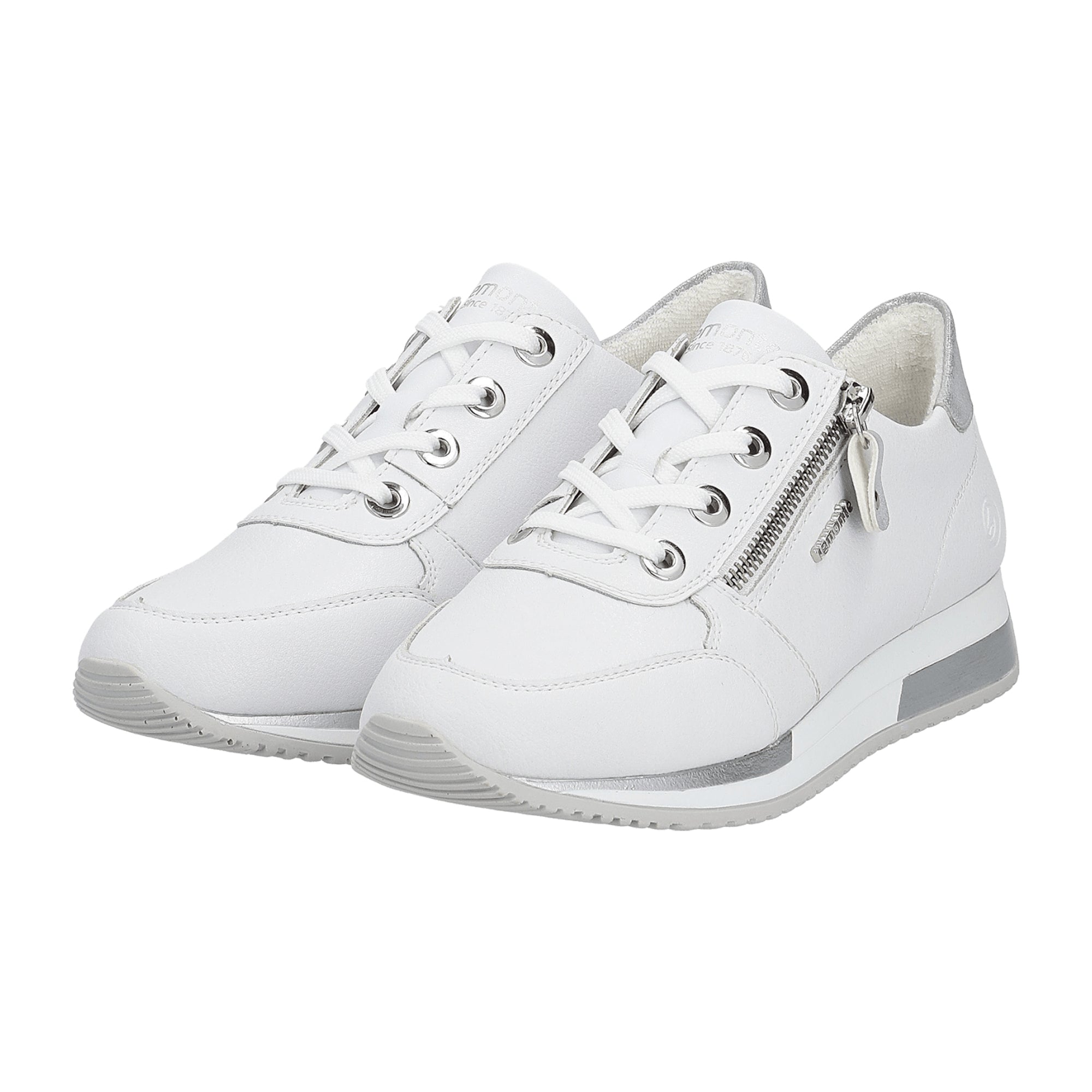 Remonte D0H11 Women's White Leather Sneakers with Removable Insole