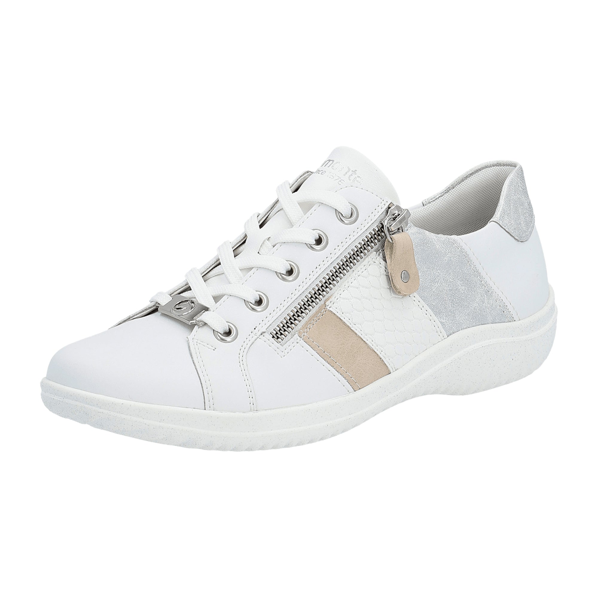 Remonte D1E0081 Women's White Leather Sneakers with Removable Insole