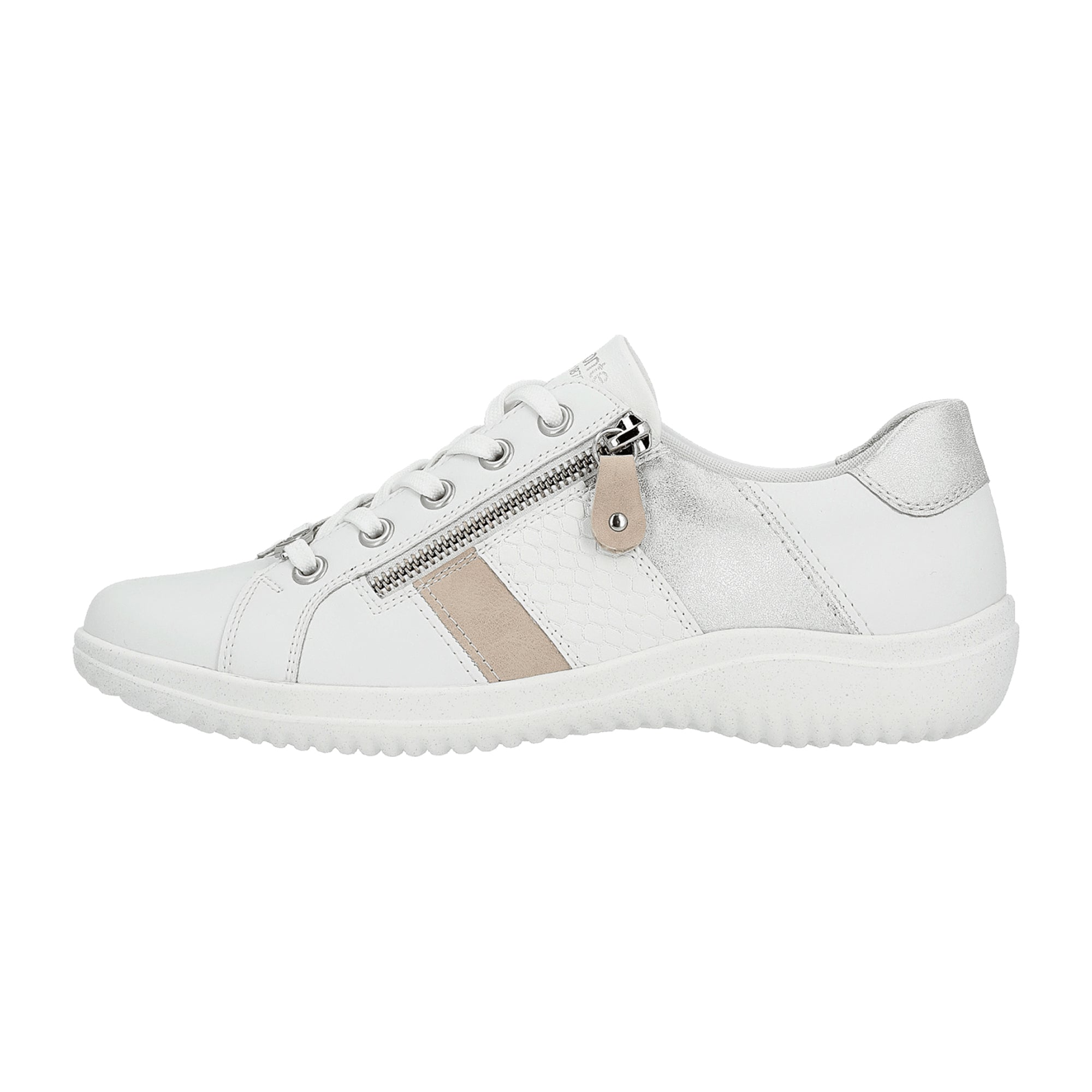 Remonte D1E0081 Women's White Leather Sneakers with Removable Insole