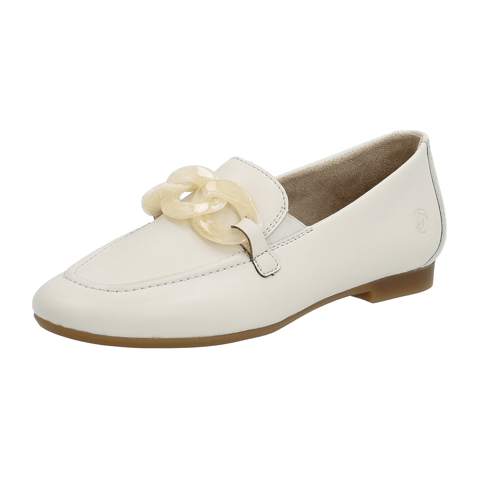 Remonte FS Women's Beige Leather Slip-On Shoes Flat Round Toe Casual Comfort