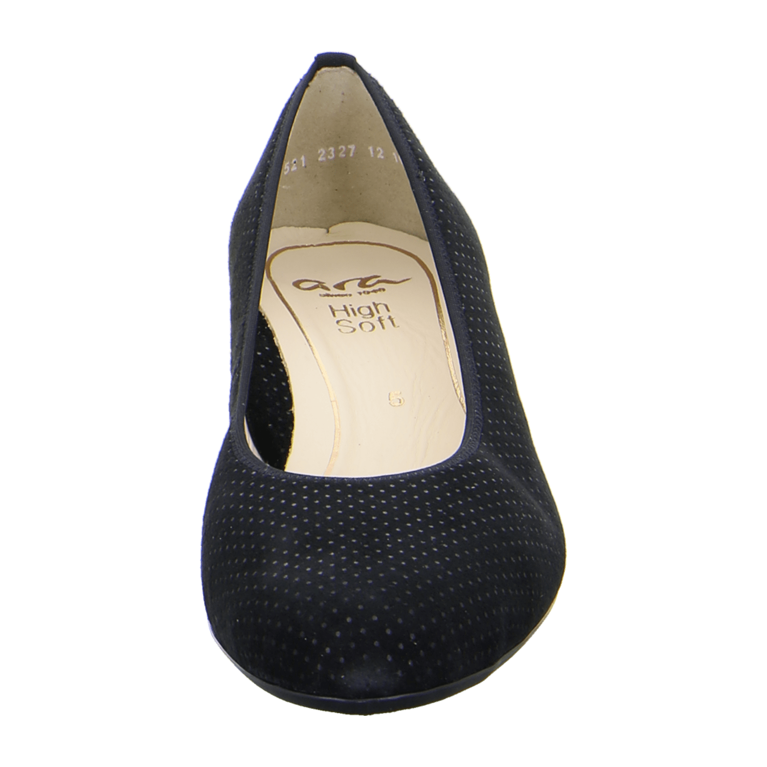 ARA VICENZA Women's Velvet Leather Pumps with Round Toe, Pull-On Design, Black