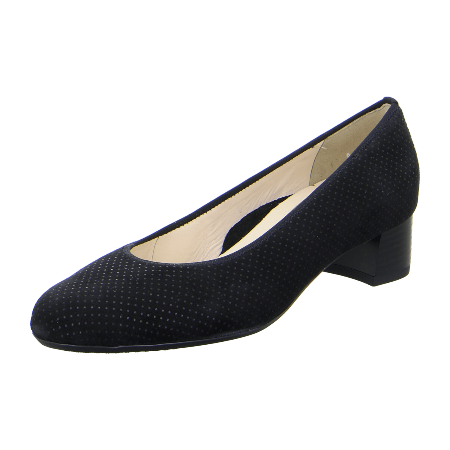 ARA VICENZA Women's Velvet Leather Pumps with Round Toe, Pull-On Design, Black