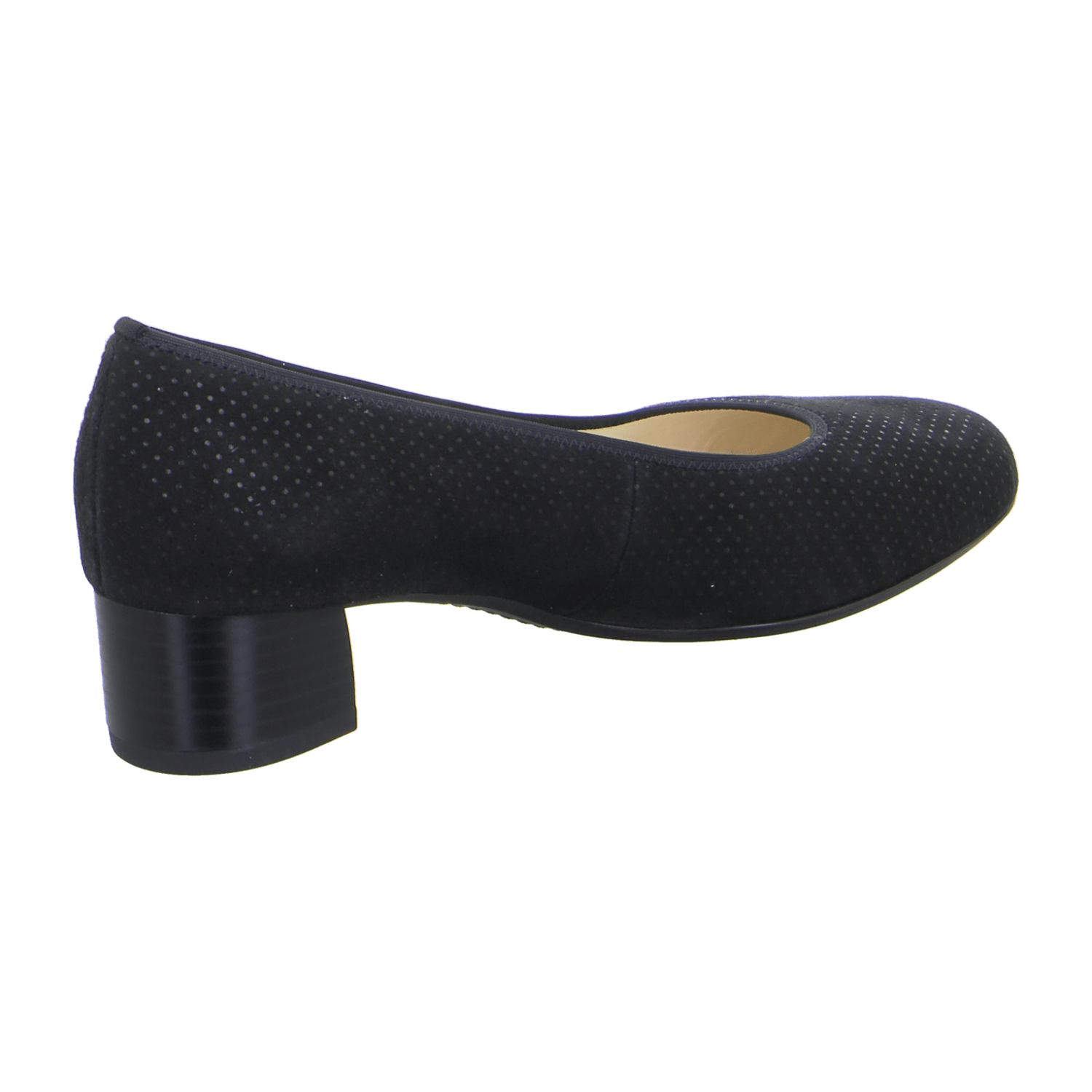 ARA VICENZA Women's Velvet Leather Pumps with Round Toe, Pull-On Design, Black
