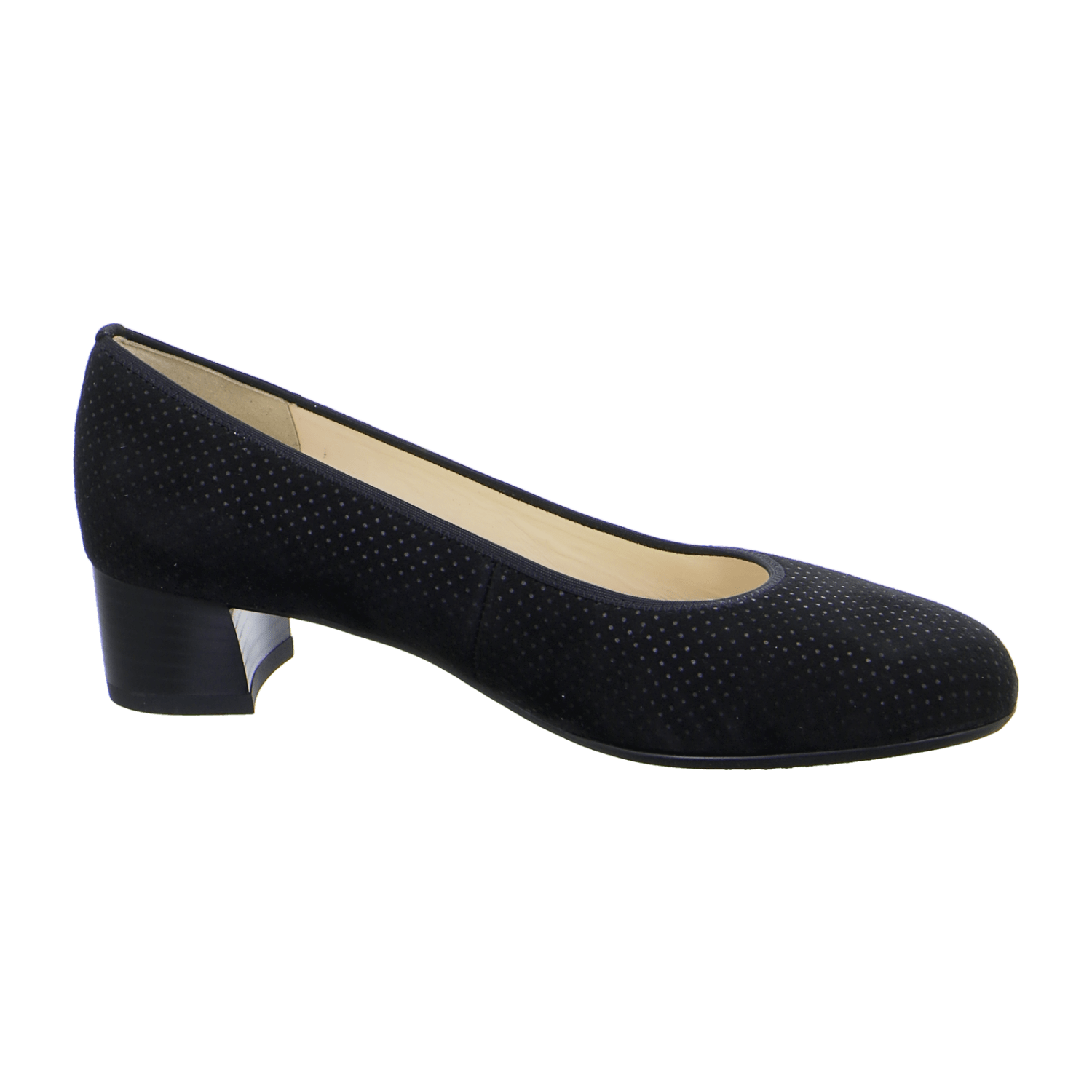 ARA VICENZA Women's Velvet Leather Pumps with Round Toe, Pull-On Design, Black