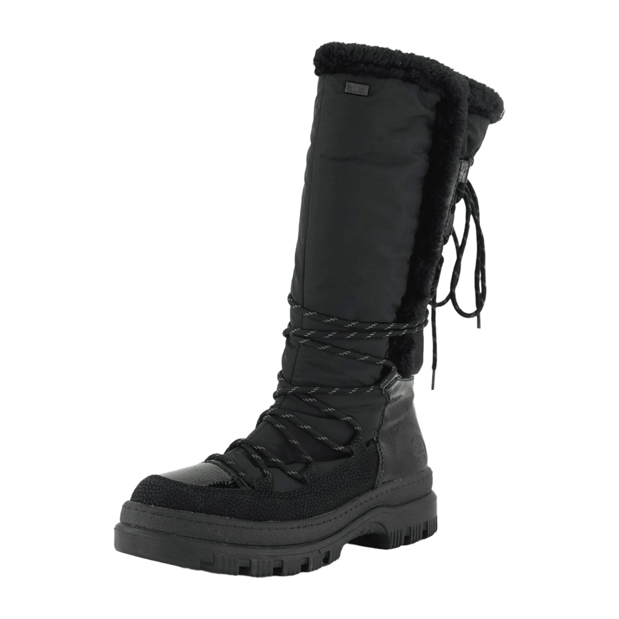 Rieker X9084-00 Women's Black Warm Lined Shoes with 5cm Heel - Bartel-Shop