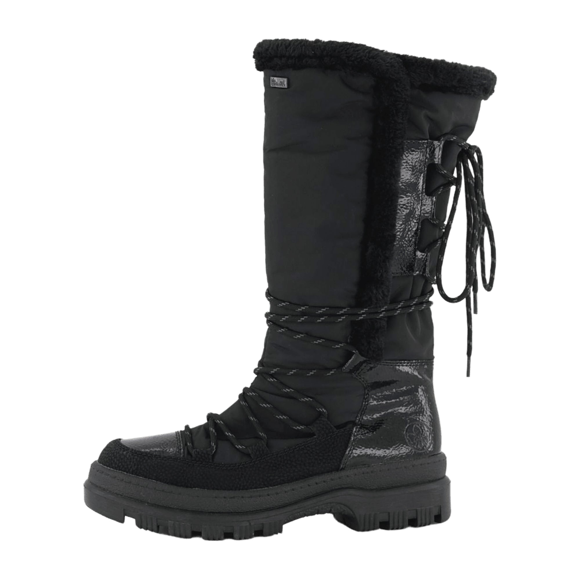 Rieker X9084-00 Women's Black Warm Lined Shoes with 5cm Heel - Bartel-Shop
