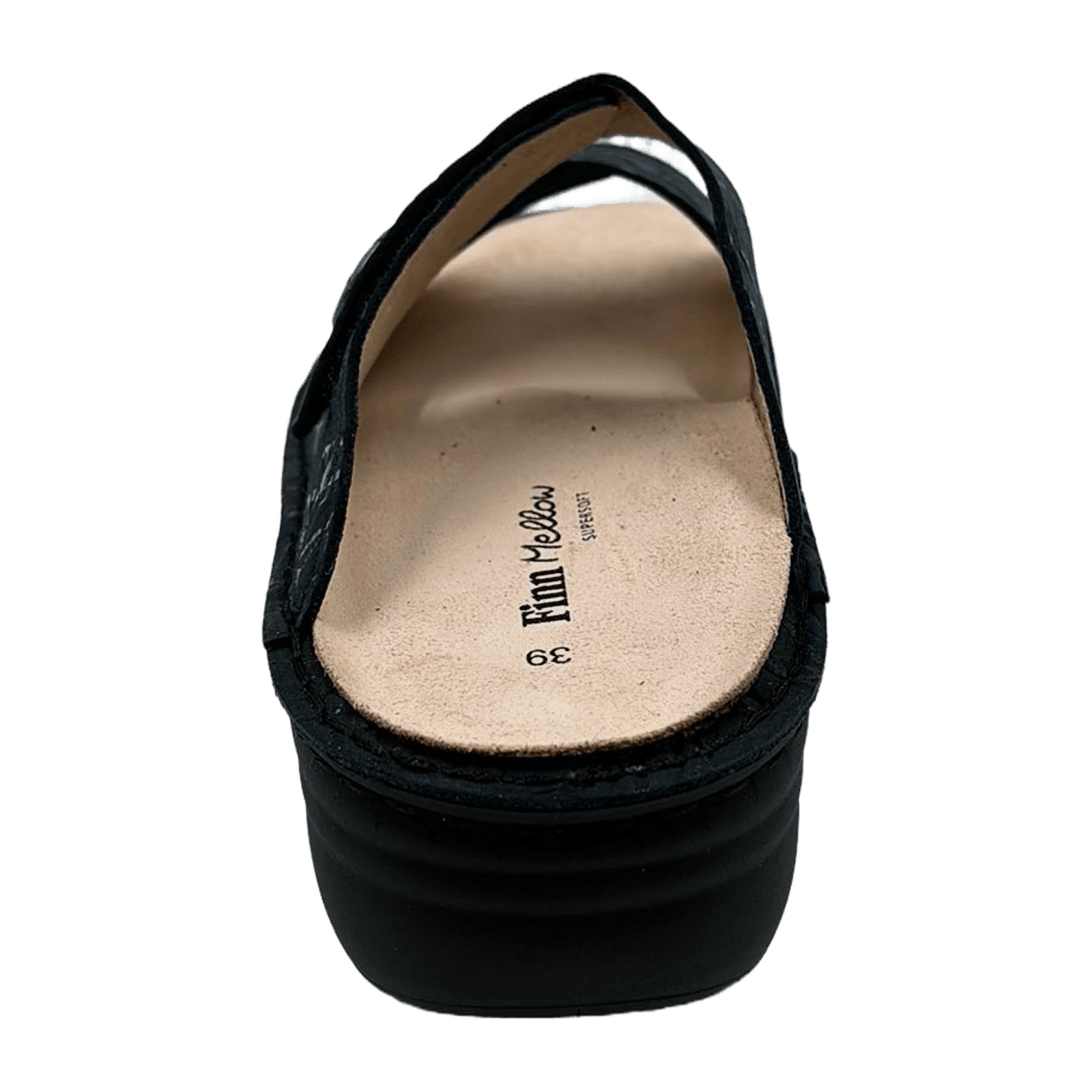 Finn Comfort Moorea Marine Blue Slip-On Sandals - Comfortable Leather Footwear for Women with Soft Footbed