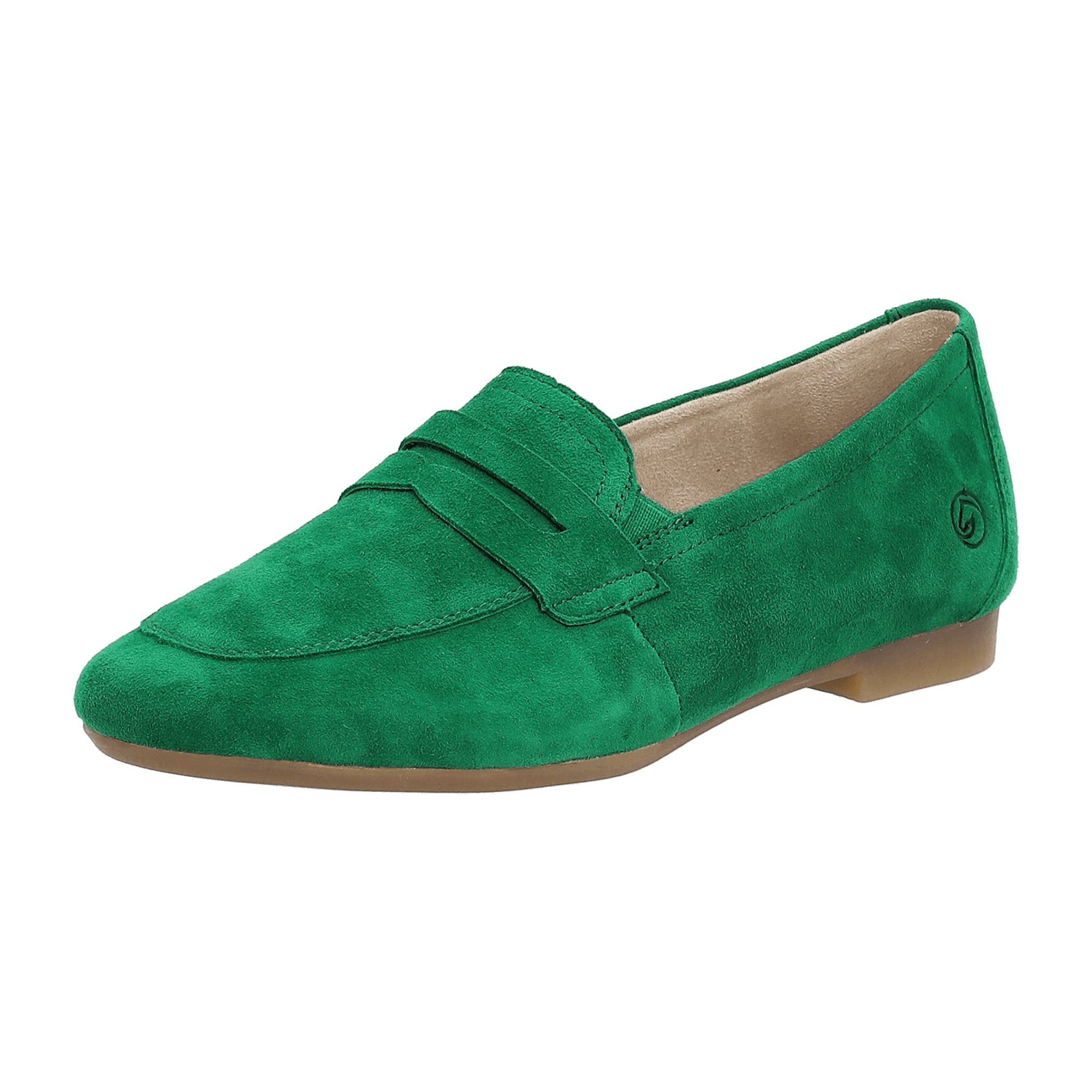 Remonte Women's Green Slip-On Leather Shoes with Removable Insole