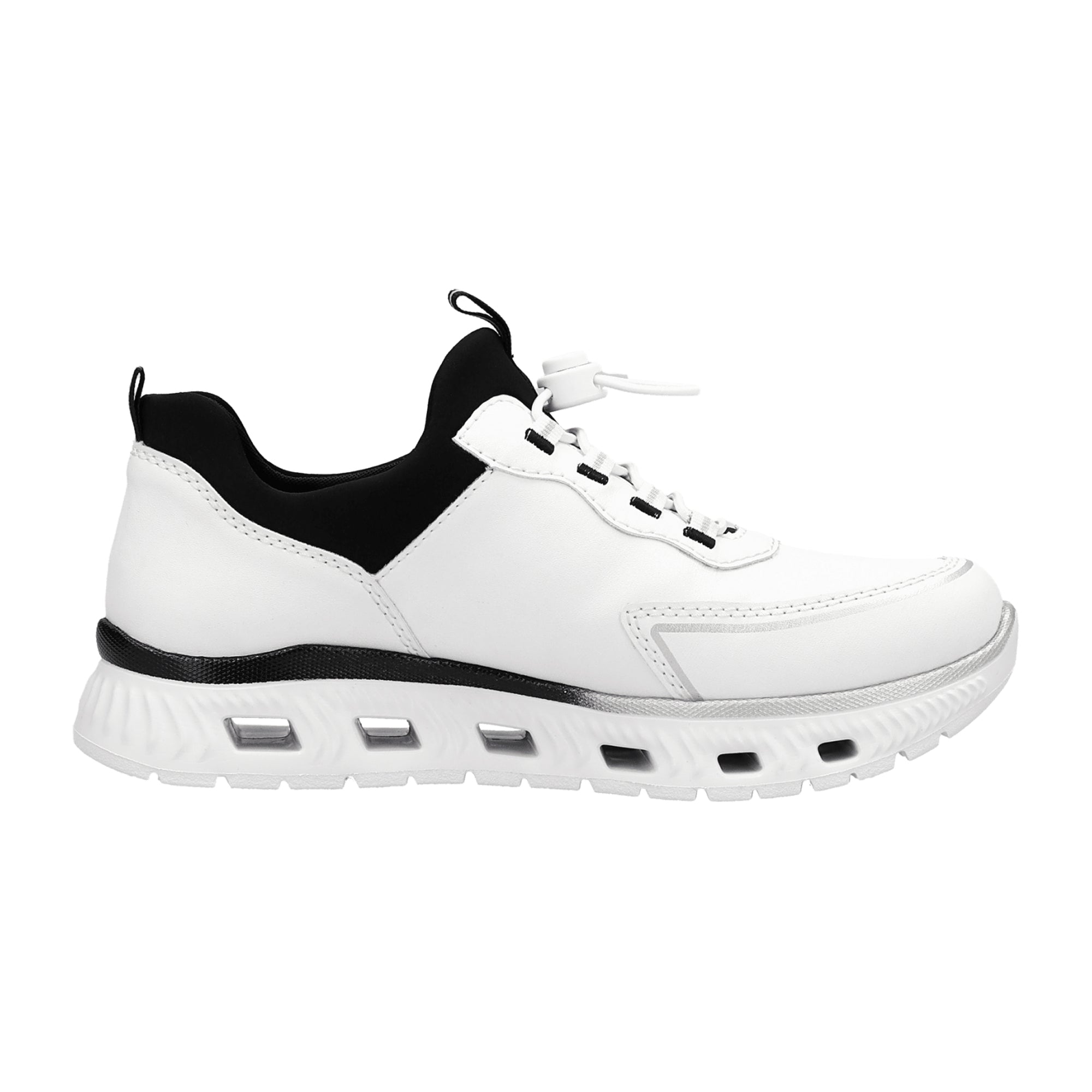 Rieker M6062 Women's White Slip-On Shoes with 4cm Heel and Synthetic Upper