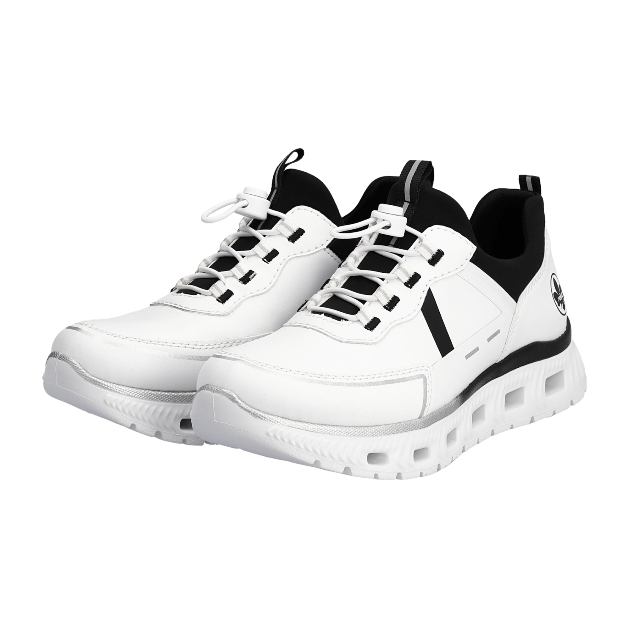 Rieker M6062 Women's White Slip-On Shoes with 4cm Heel and Synthetic Upper