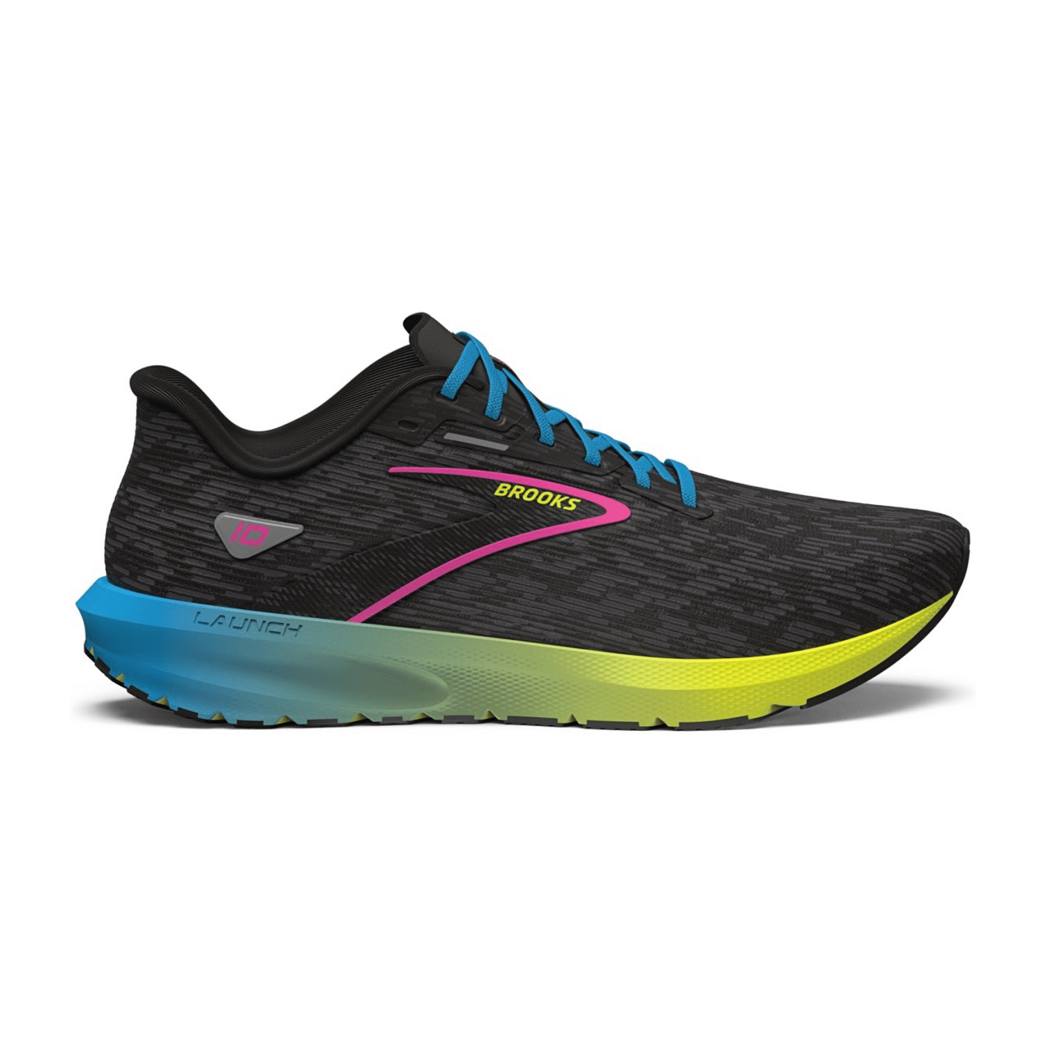 Brooks Launch 10 Women's Running Shoes - Black, Synthetic & Textile Upper, Rubber Outsole