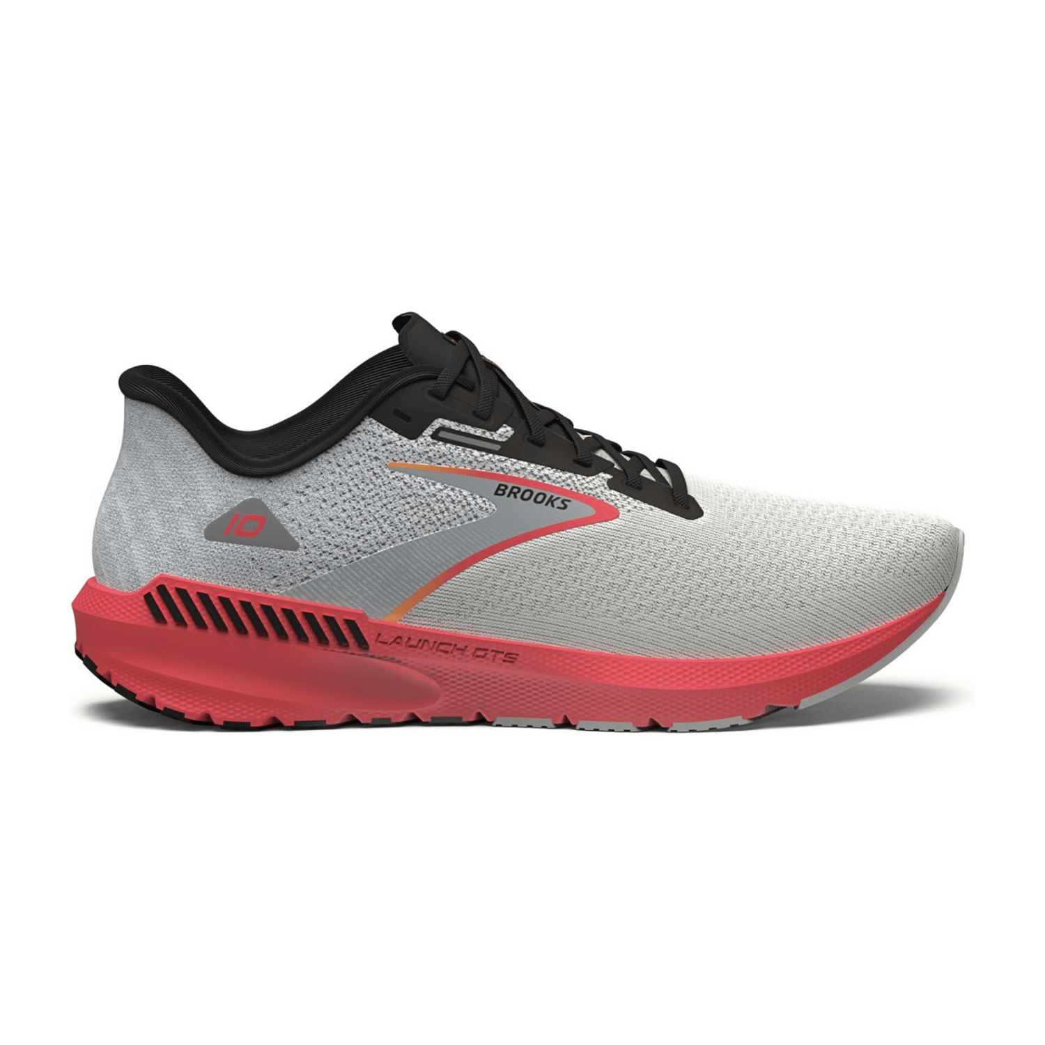 Brooks Women's Launch GTS 10 Running Shoes in Blue Black Fiery Coral - Lace-Up Sneakers with Rubber Sole